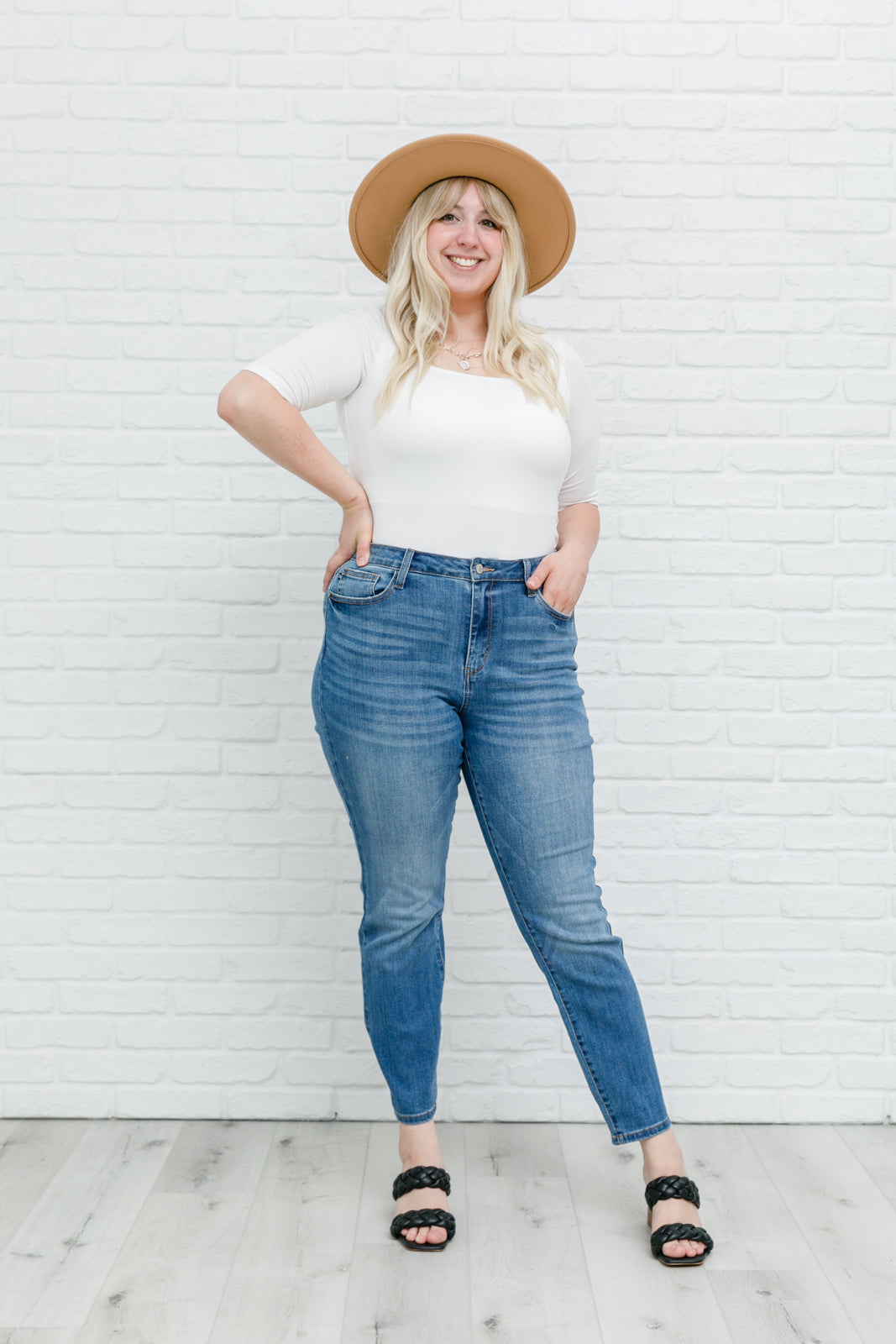 Jeans ajustados de cintura alta