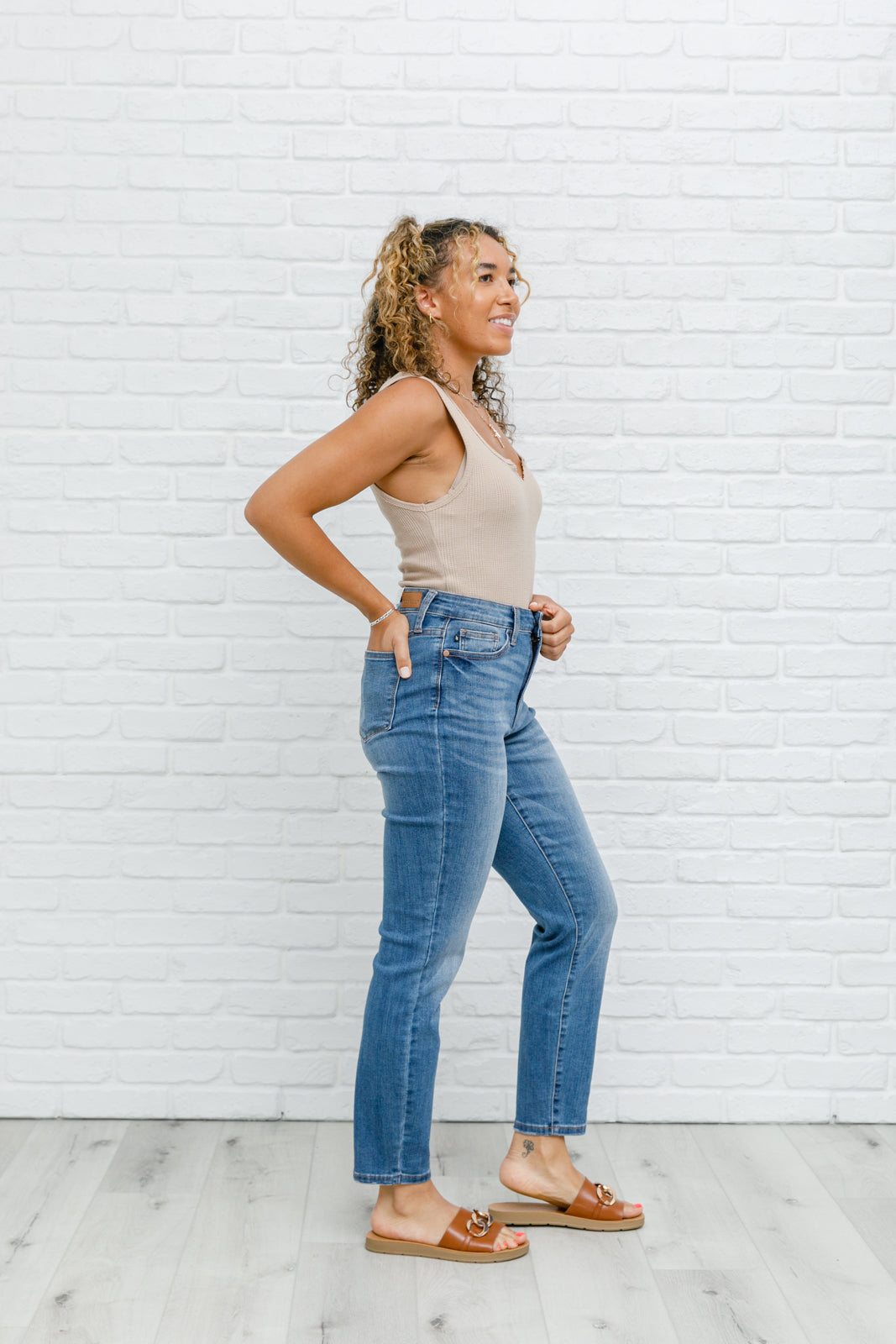 Jeans ajustados de cintura alta