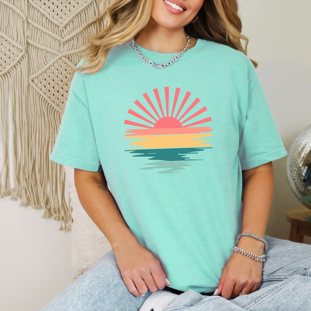 Camiseta gráfica desgastada Sunset