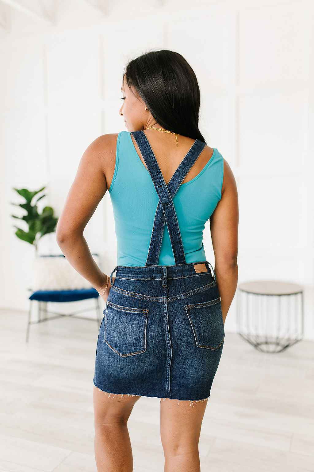 Agnes Denim Overall Dress - Liarian Unlimited Boutique