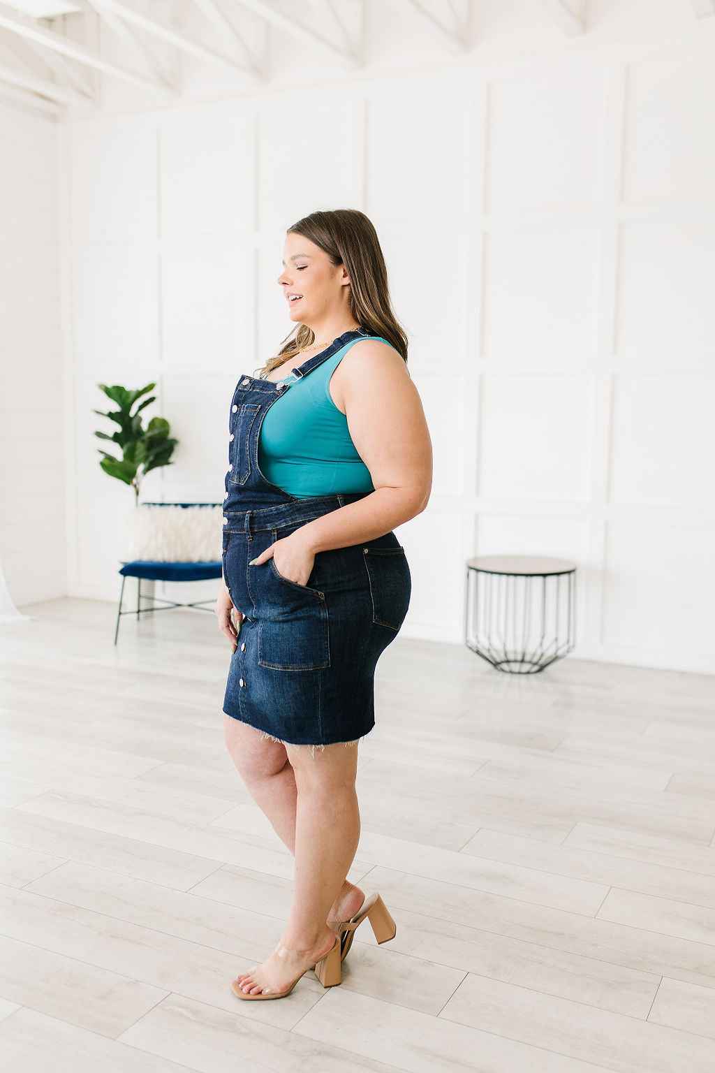 Agnes Denim Overall Dress - Liarian Unlimited Boutique