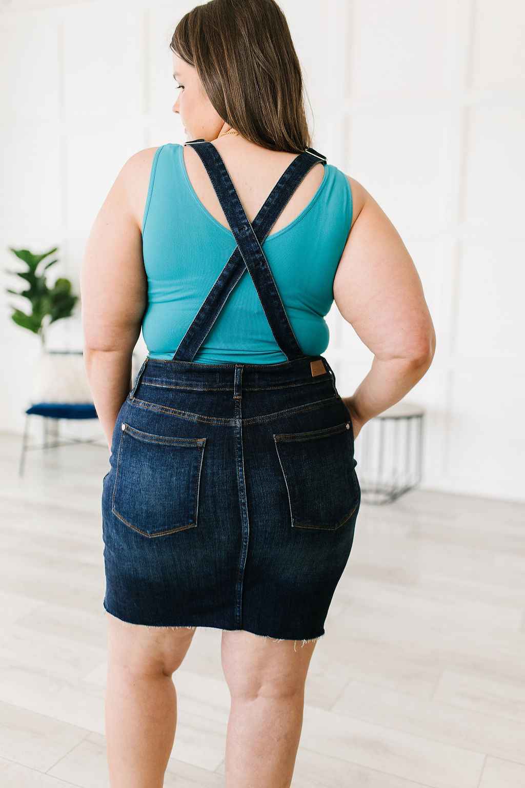 Agnes Denim Overall Dress - Liarian Unlimited Boutique