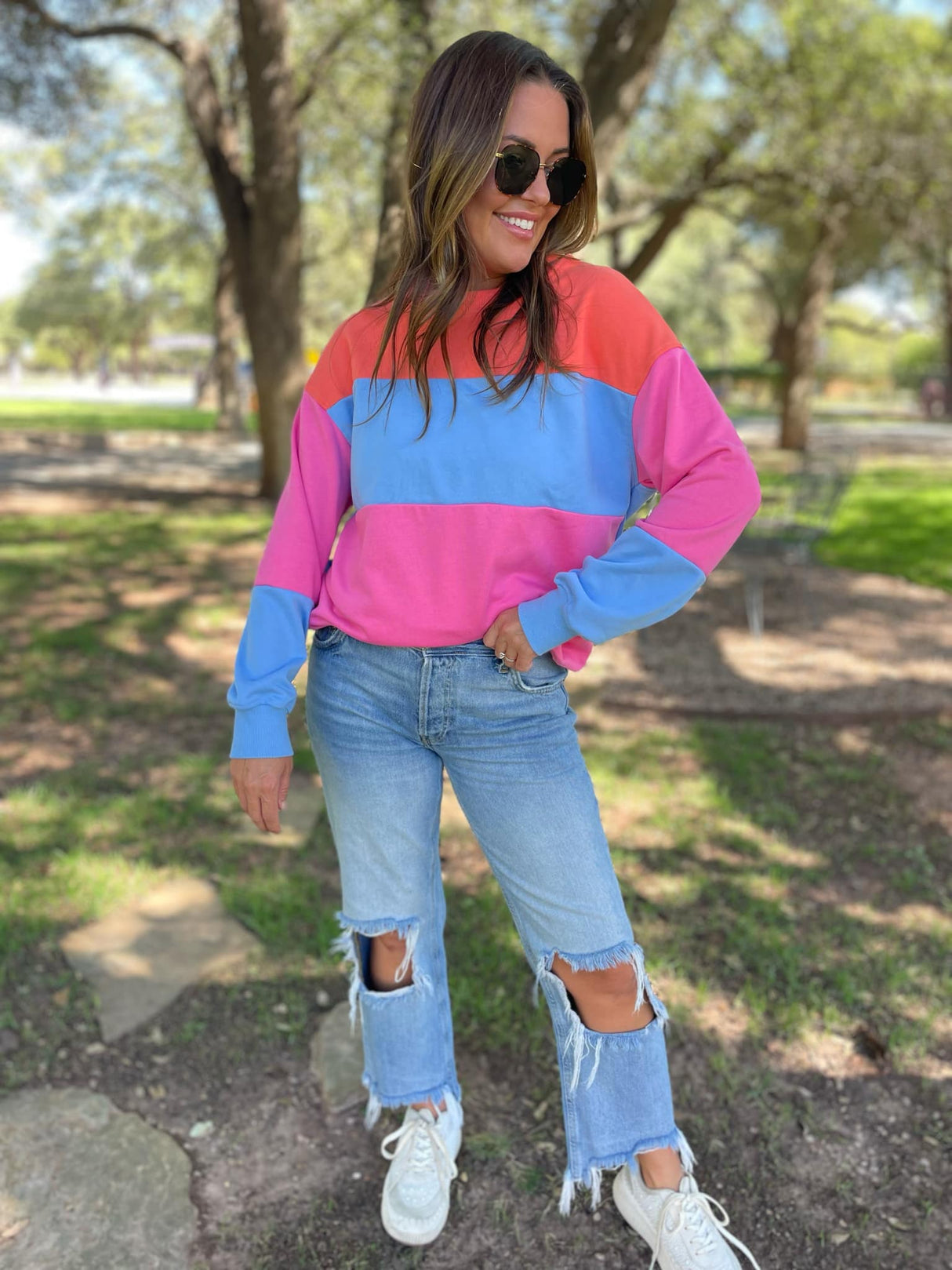 Suéter Finnley Colorblock en cuatro colores