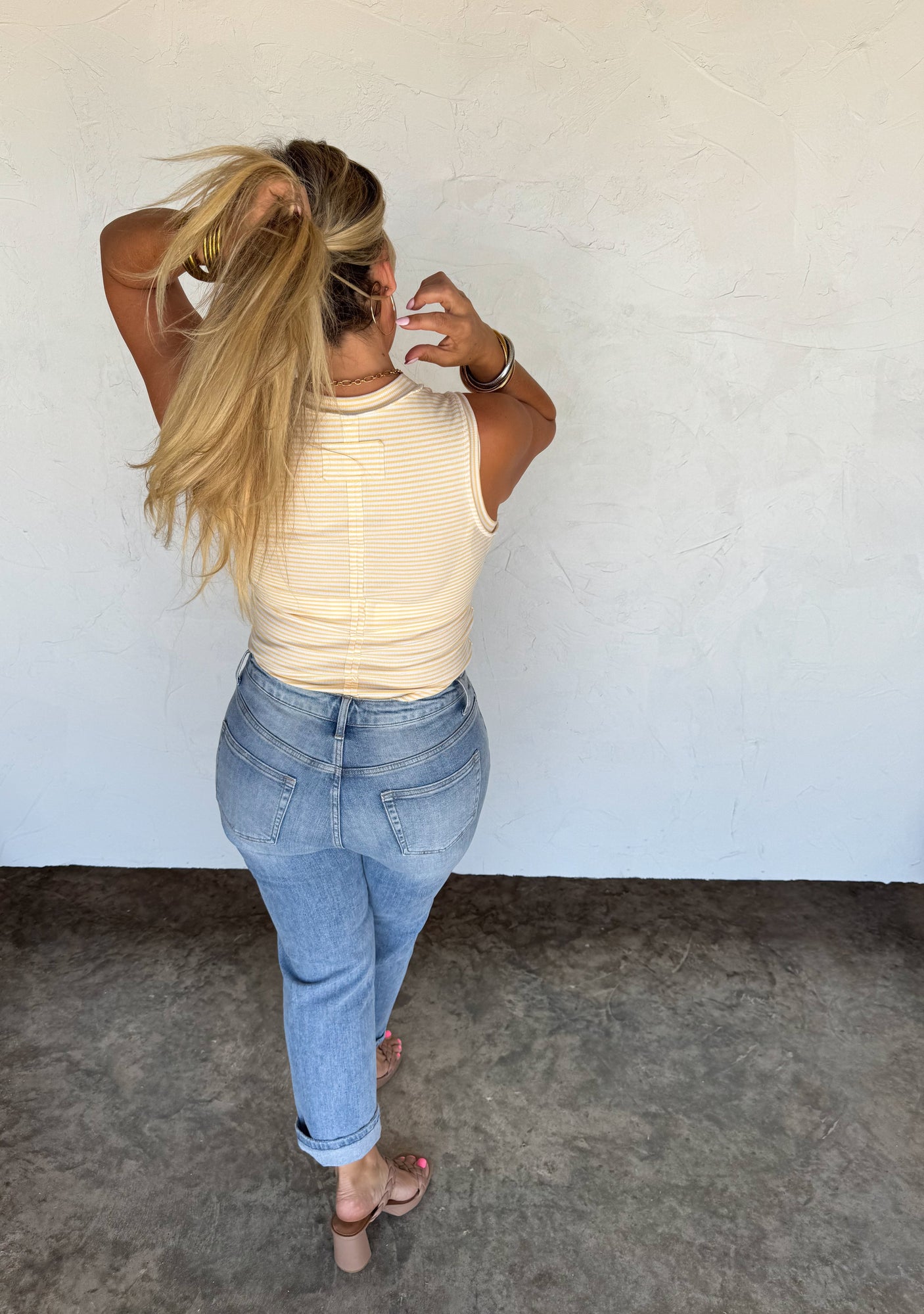 RESERVA: Camiseta de tirantes acanalada a rayas Summer Bianca