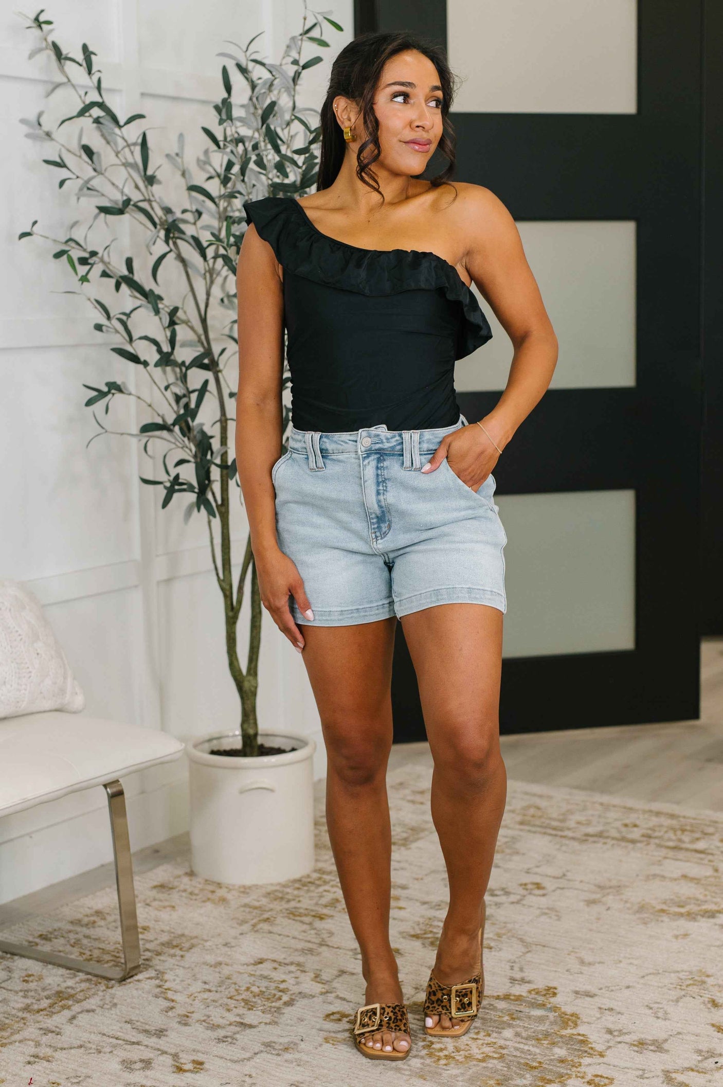 A Tan Line Happiness One Piece Swim Suit in Black