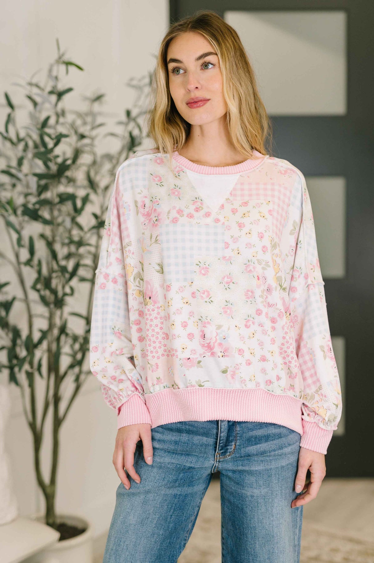 A Little Bias Printed Patchwork Top