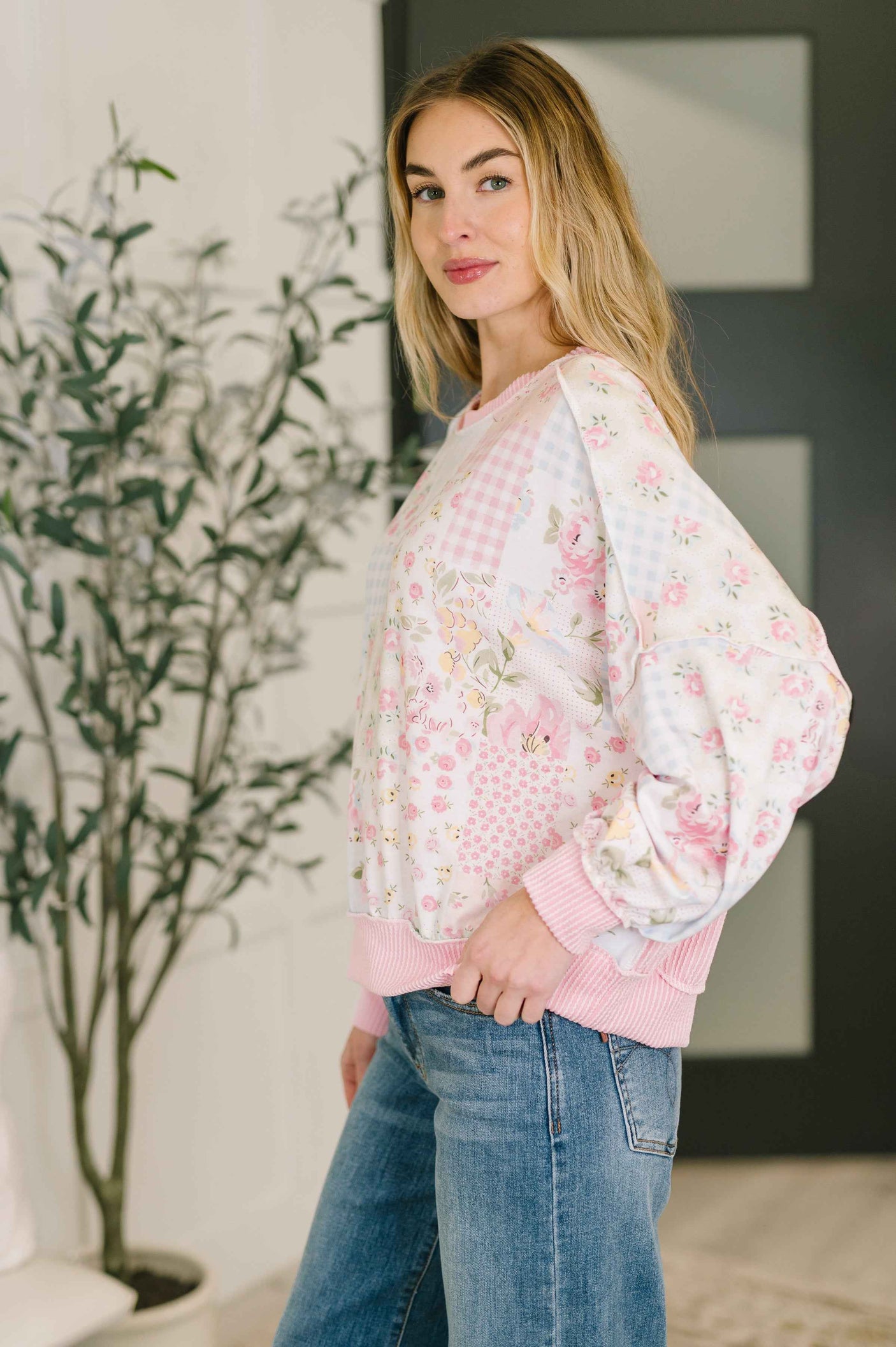 A Little Bias Printed Patchwork Top