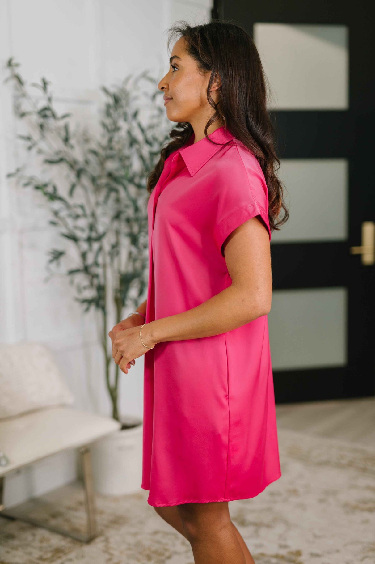 All of My Business Collared Shirt Dress