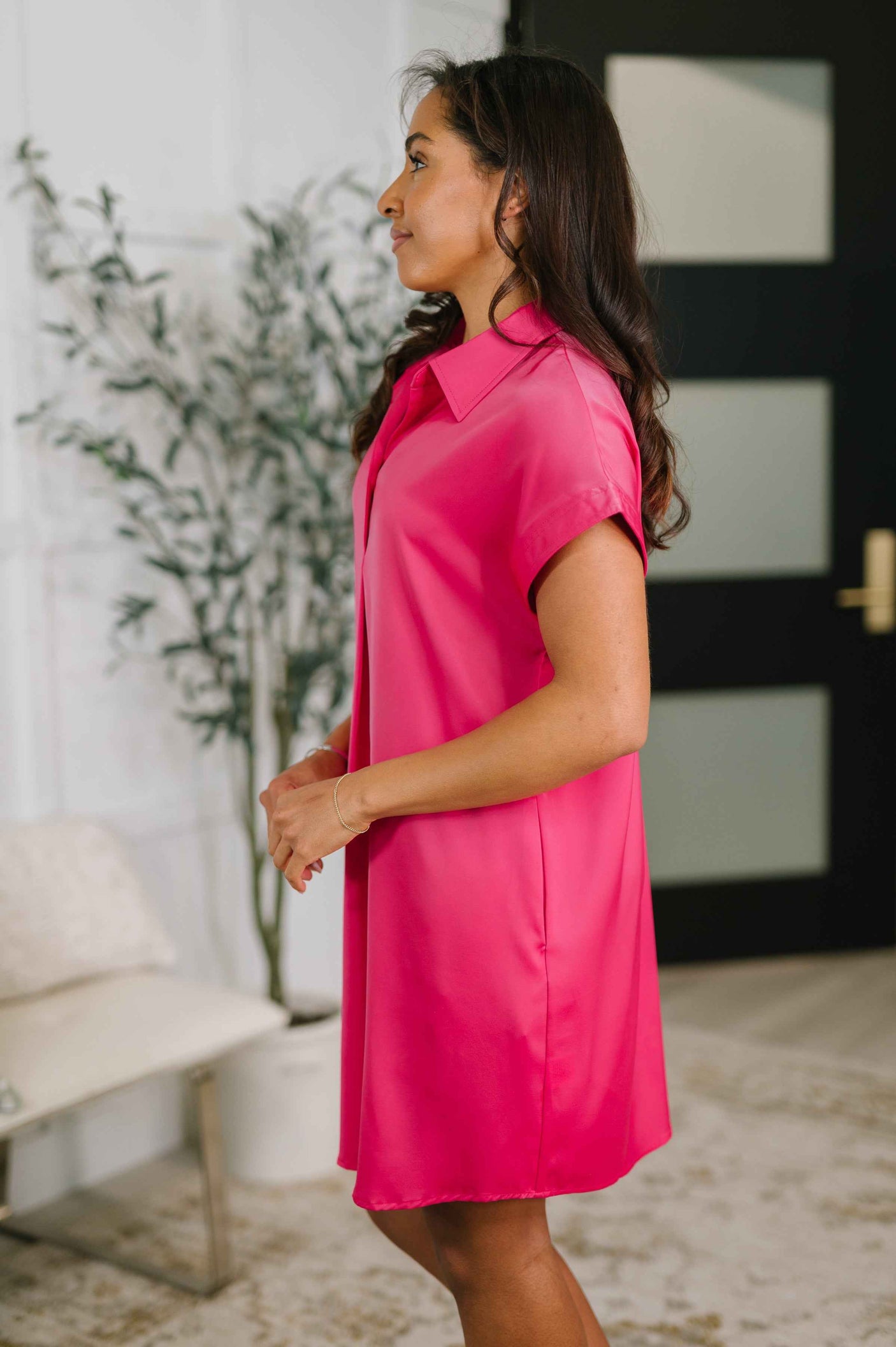 All of My Business Collared Shirt Dress
