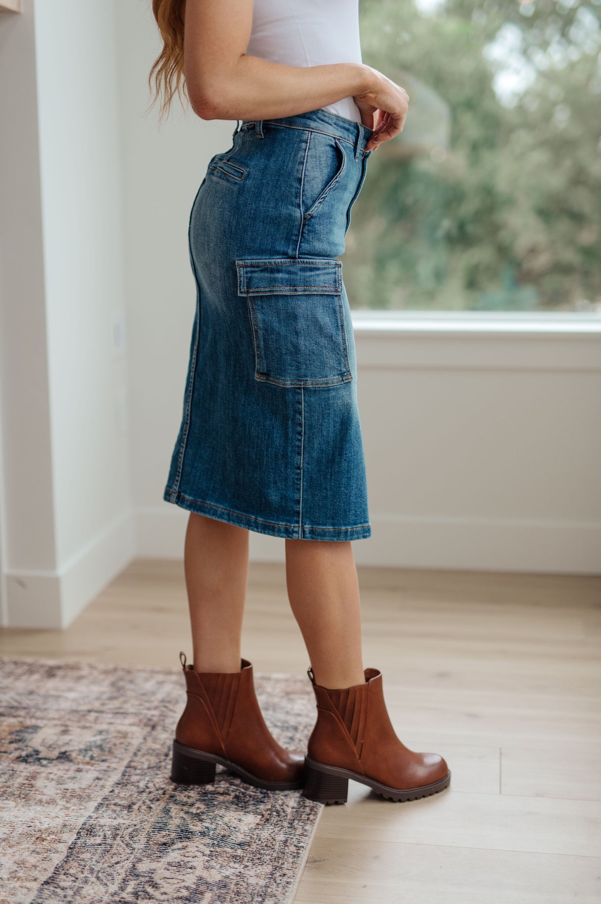 Always Be There Cargo Denim Skirt - Liarian Unlimited Boutique
