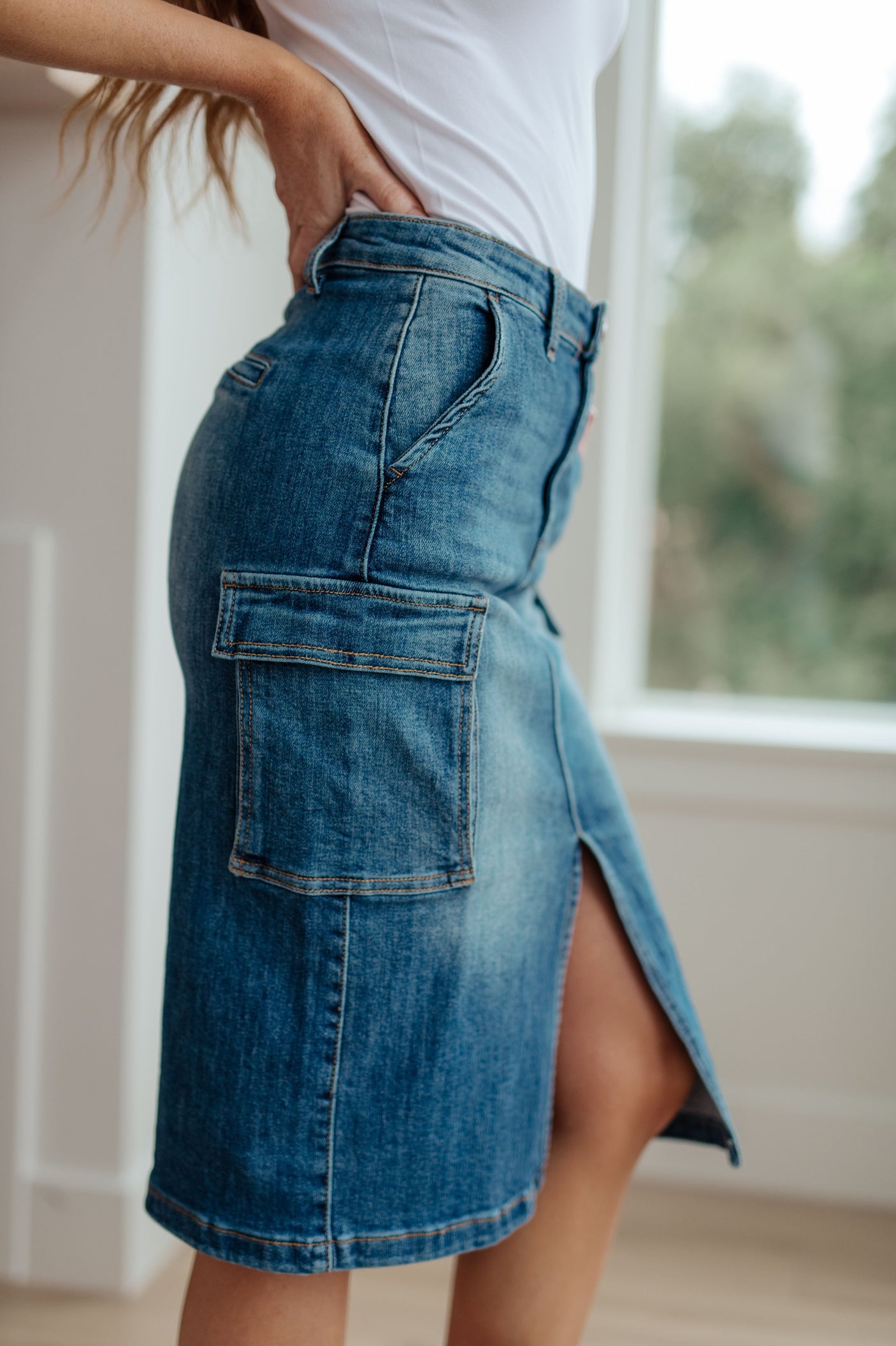Always Be There Cargo Denim Skirt - Liarian Unlimited Boutique