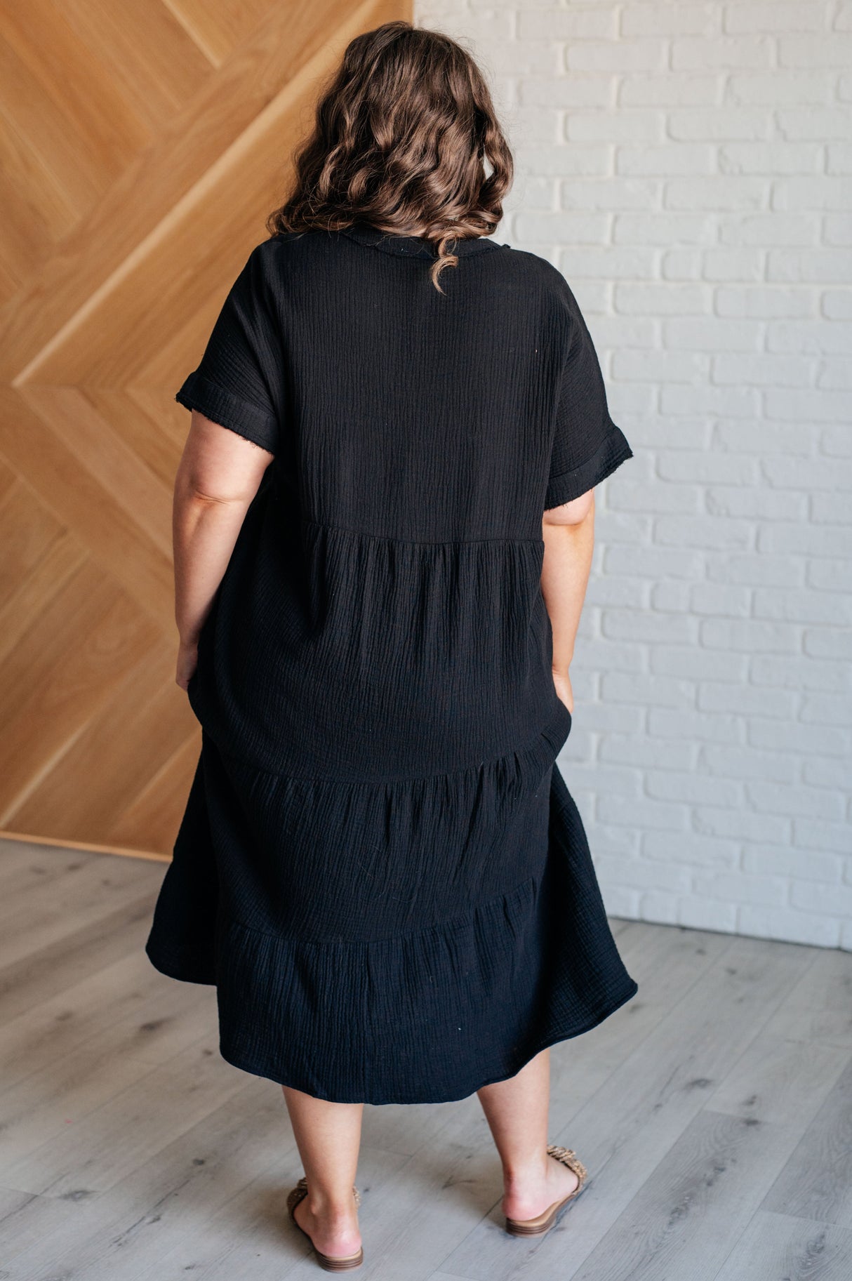 Vestido negro con mangas dolman Always Learning