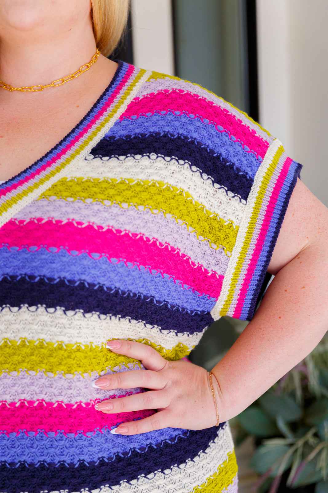 Another One V-Neck Striped Top - Liarian Unlimited Boutique