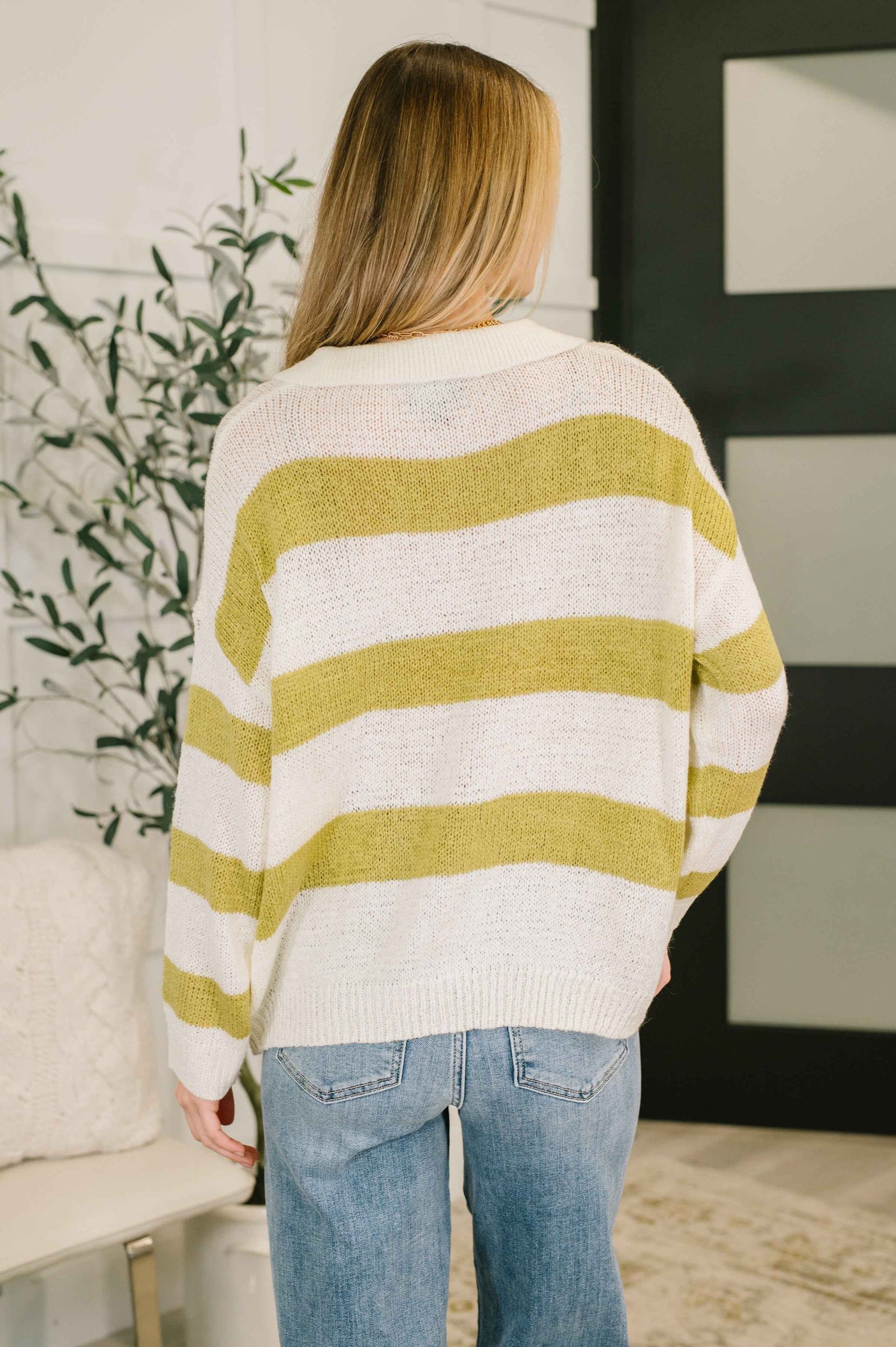 As Long As You're Mine Loose Knit Collared Top