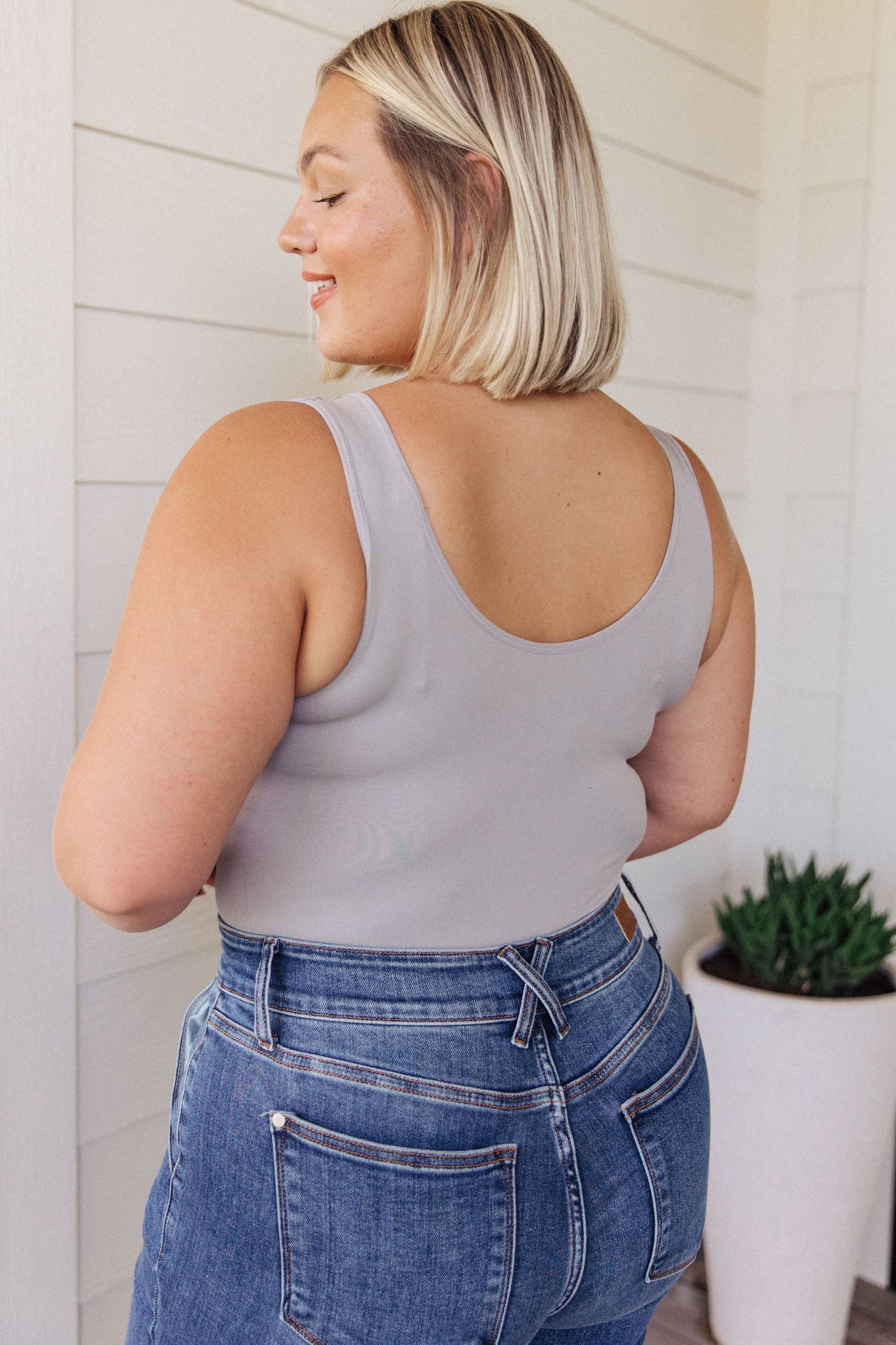 The Basics Bodysuit in Grey - Liarian Unlimited Boutique