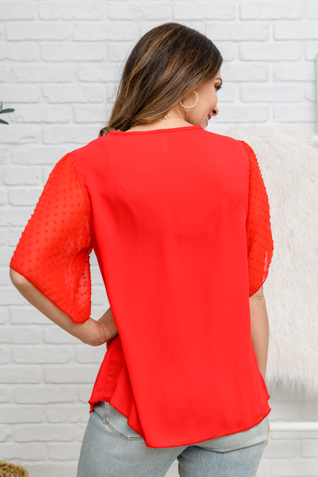 Blusa de manga corta Best Of My Love en rojo