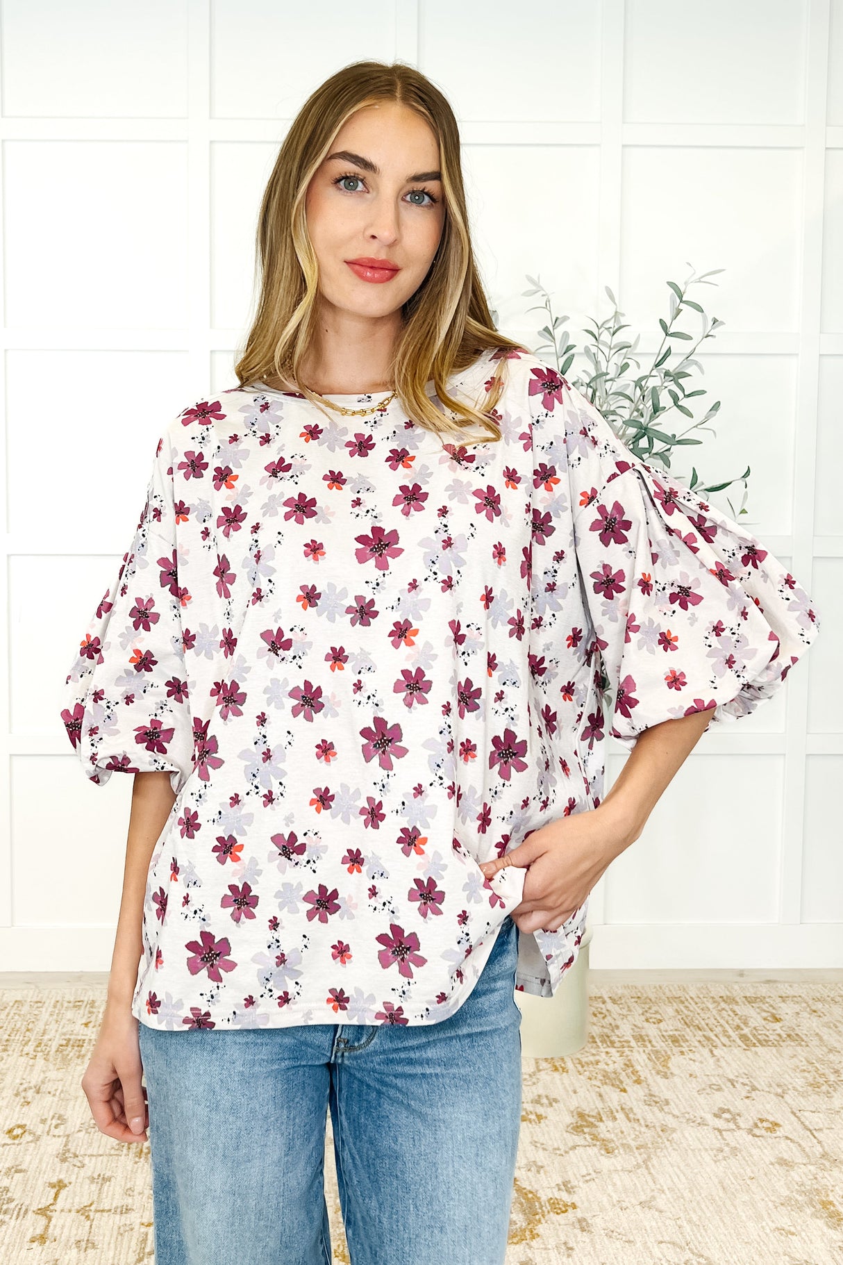 Blusa con mangas globo Blossom Breeze