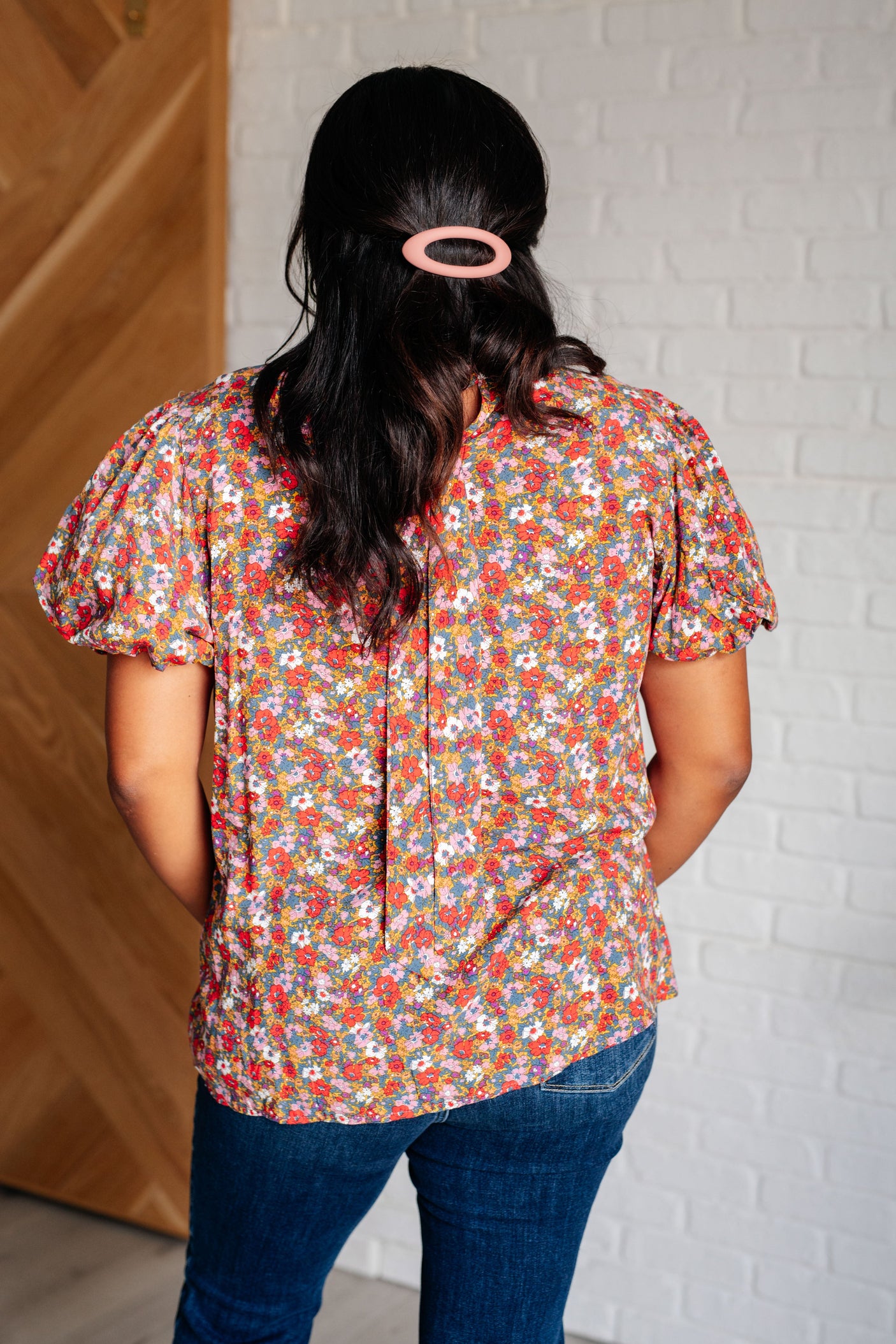 Blusa de cuello alto con estampado floral Bohemian Moment