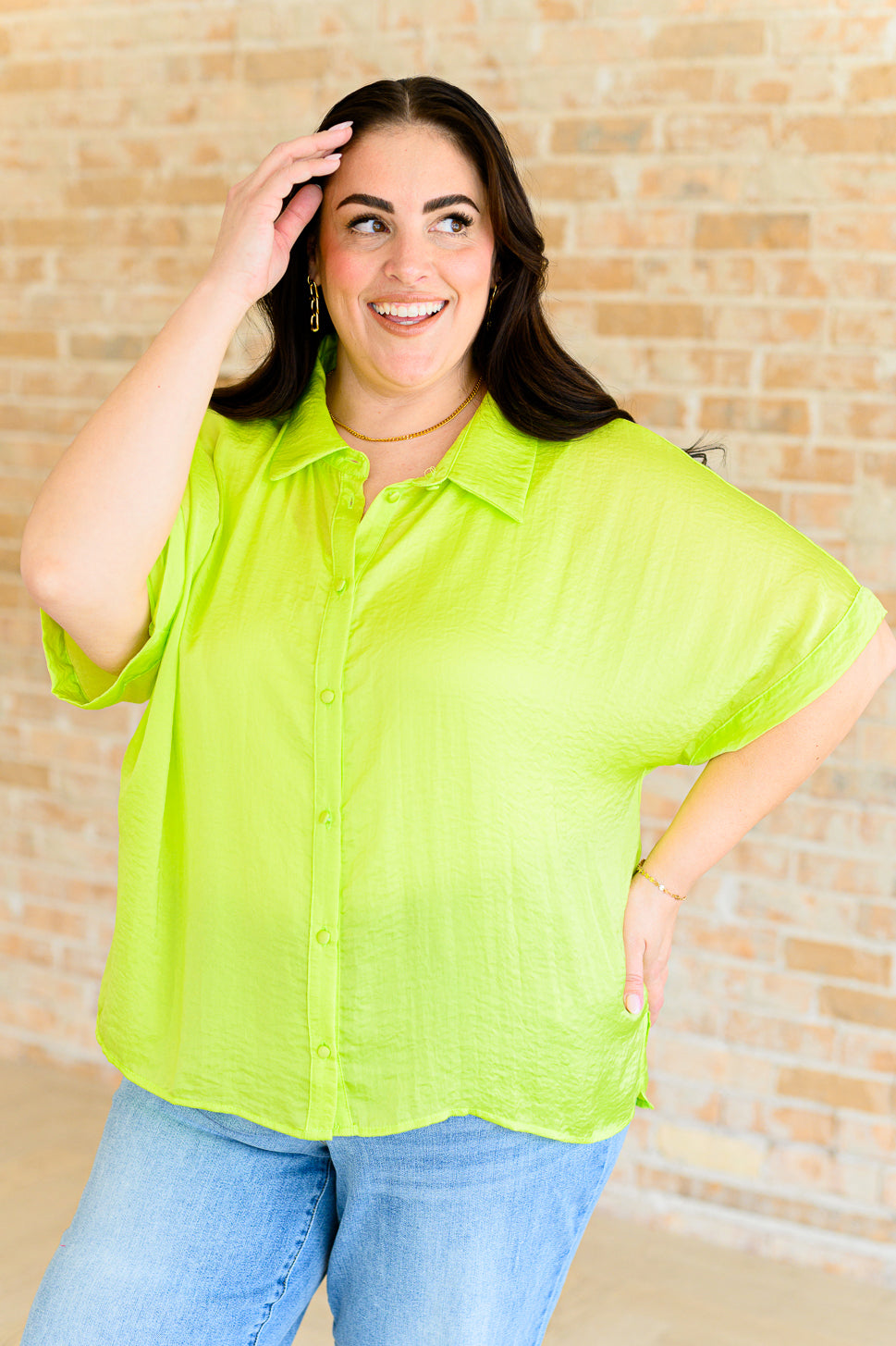 Camisa con botones Bright Idea en tonos cítricos