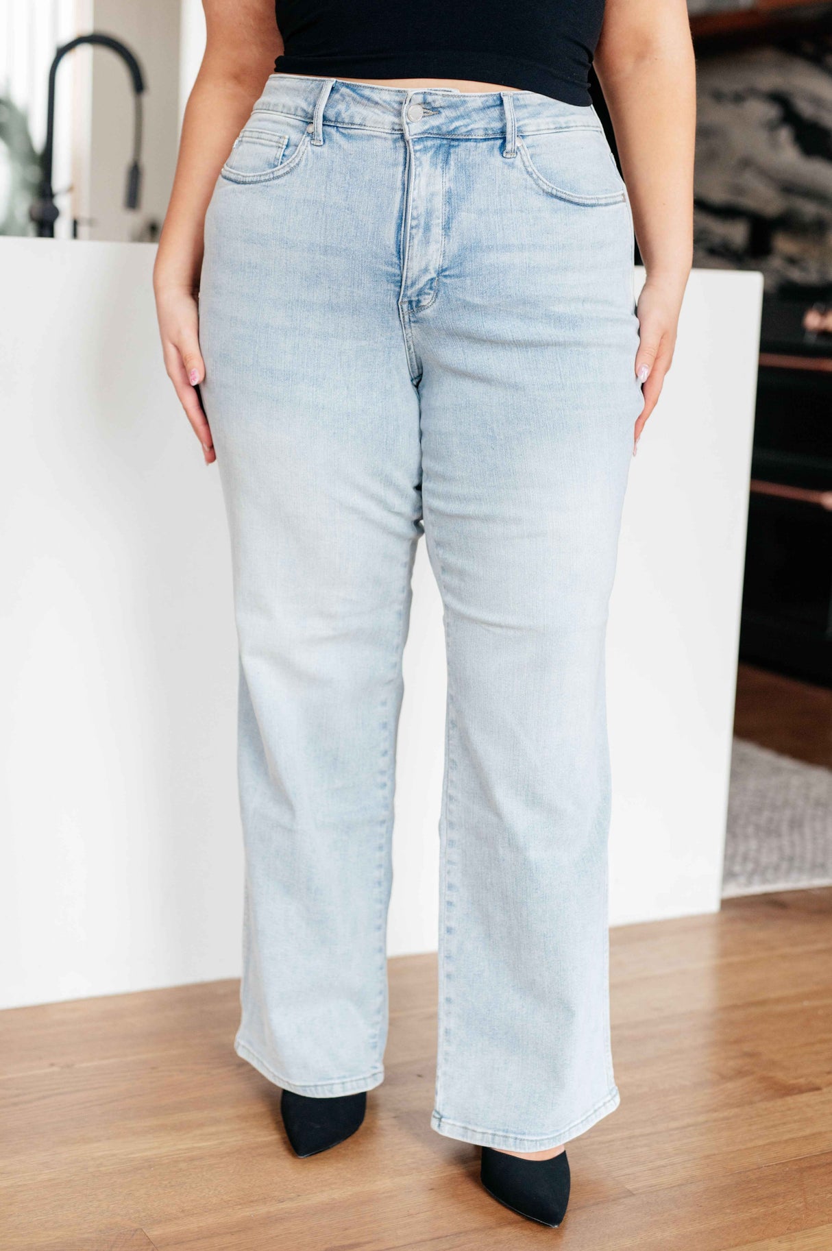 Brooke High Rise Control Top Vintage Wash Straight Jeans - Liarian Unlimited Boutique