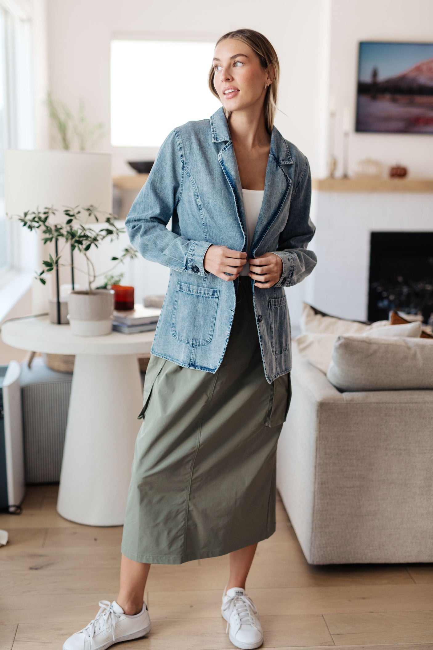 Business Brunch Denim Blazer - Liarian Unlimited Boutique