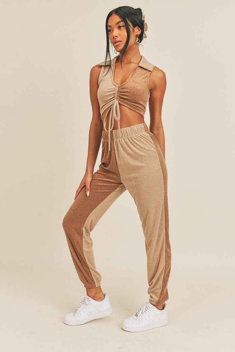 Two-tone Color Two-piece Set