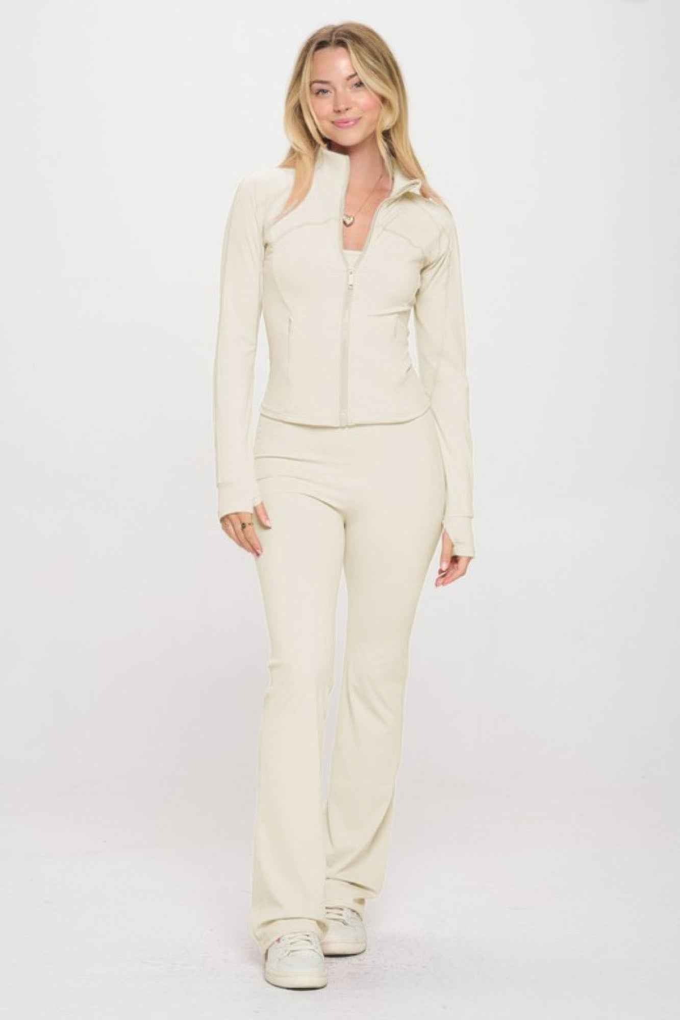 Premium Yoga Jacket W/jumpsuit Set