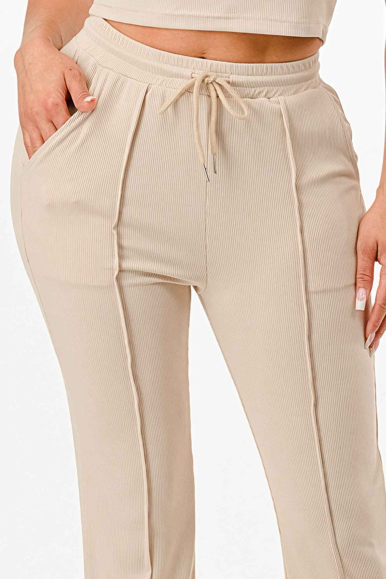 Ribbed Tank Top And Pant Set