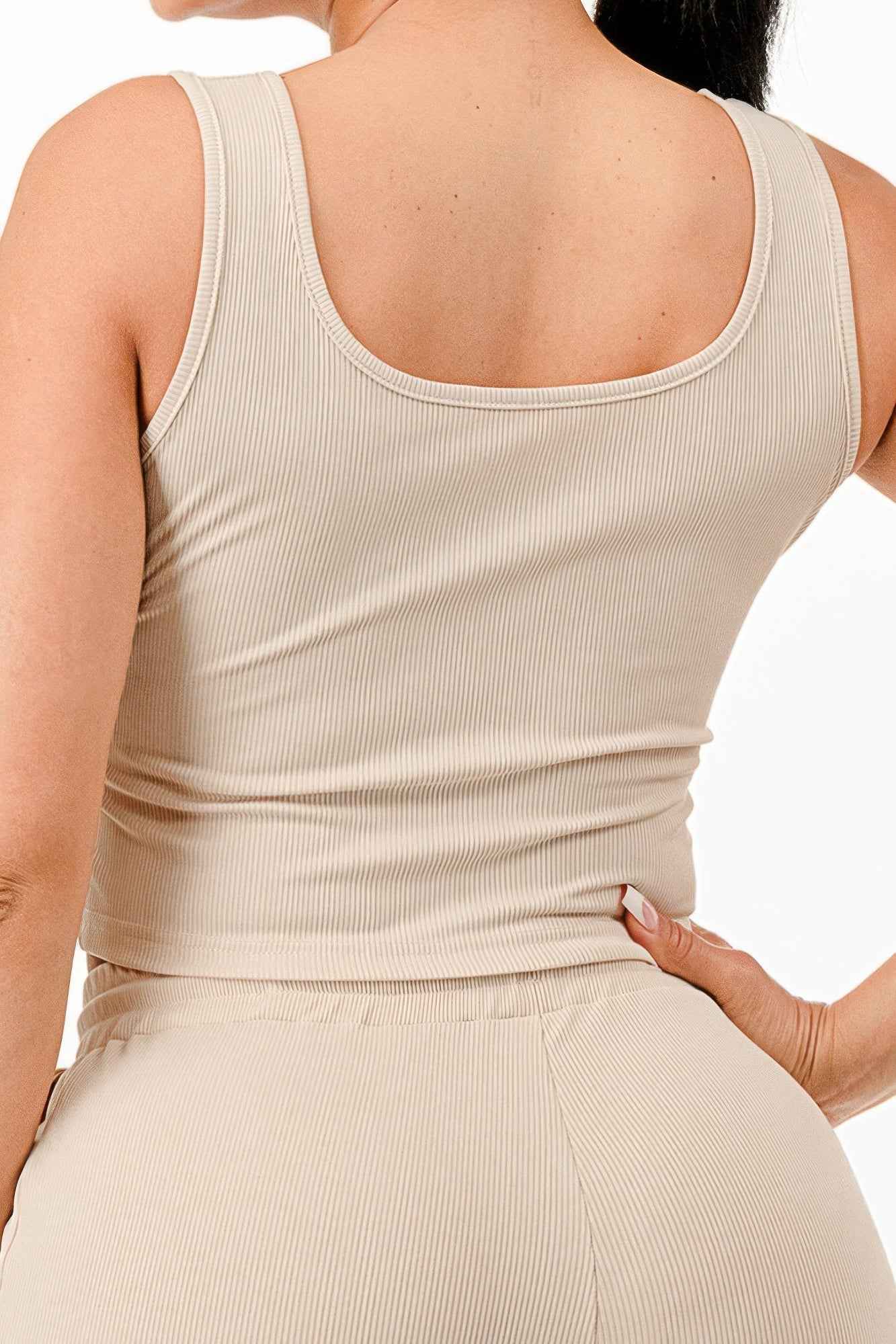Ribbed Tank Top And Pant Set