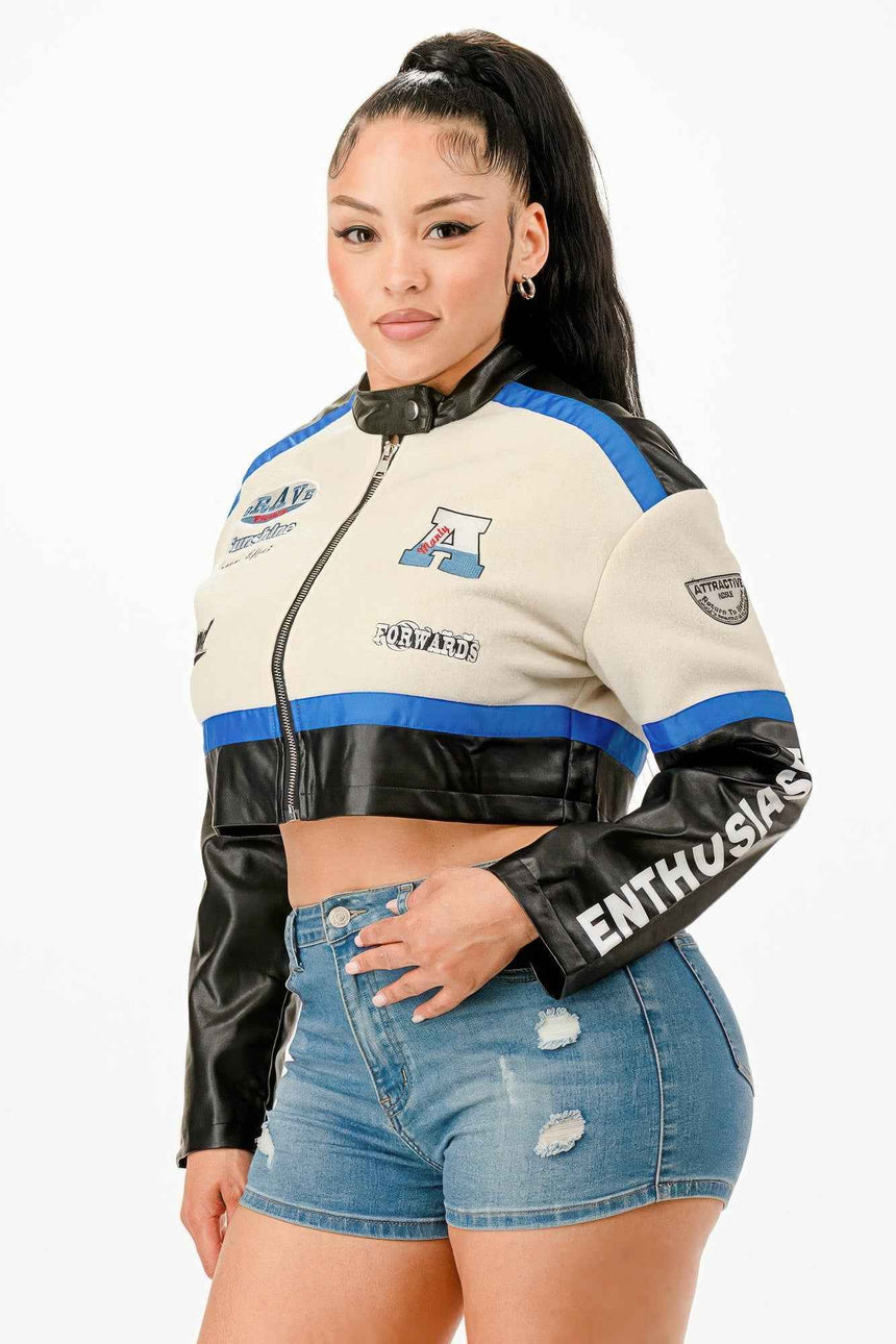 Colorblock Crop Jacket
