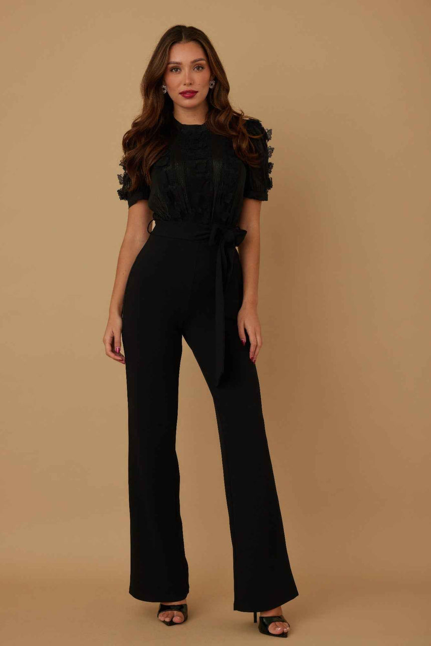 Multi Butterfly Sheer Pattern Jumpsuit