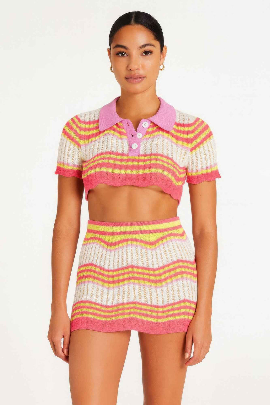 Zig Zag Crochet Two Piece Set