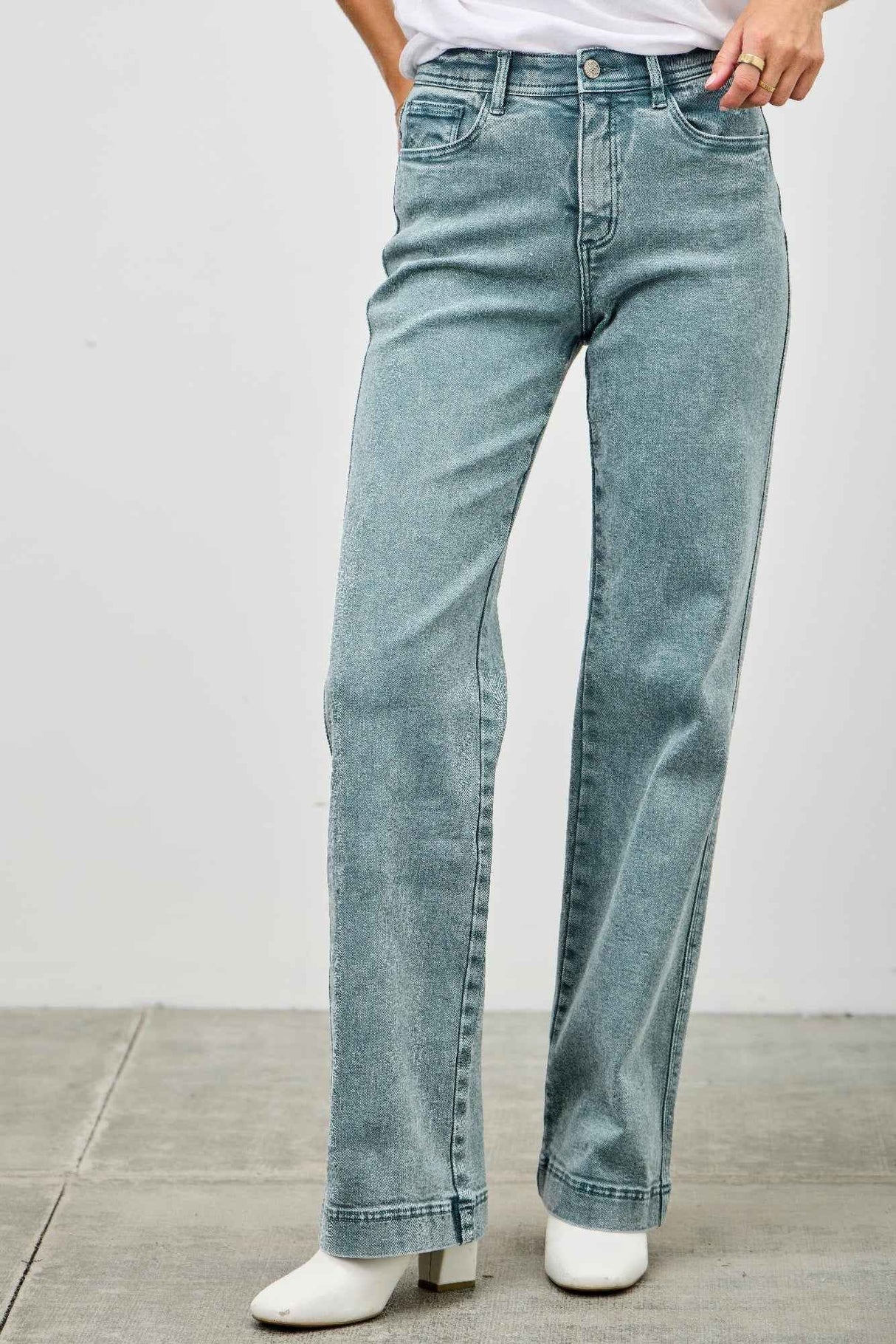High Rise Slim Wide Straight