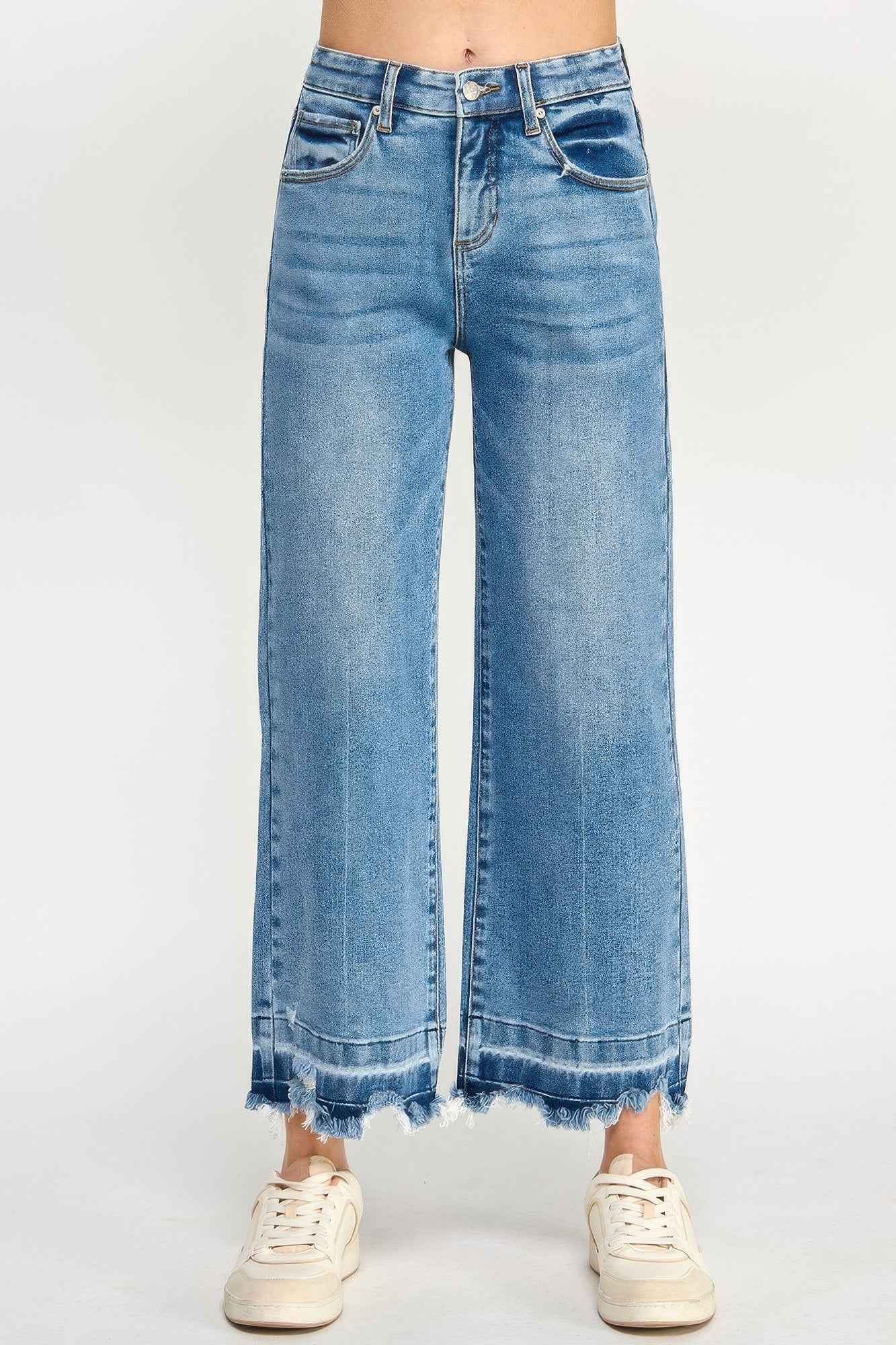 Tummy Control High Rise Crop Wide W/ Released Hem