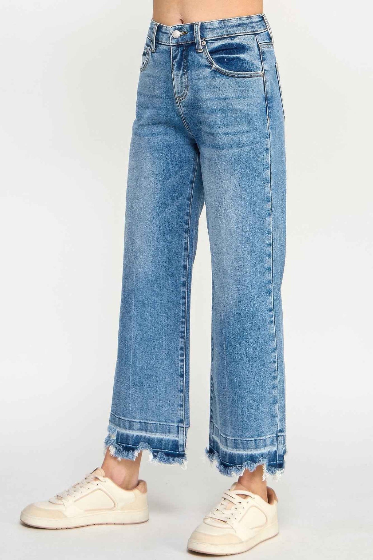 Tummy Control High Rise Crop Wide W/ Released Hem