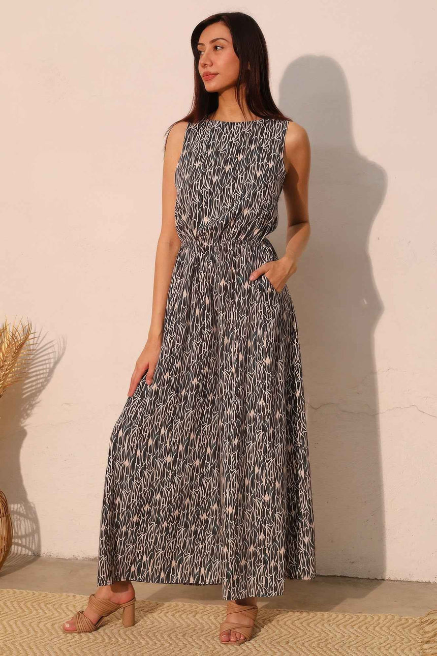 Night Meadow Sleeveless Bubble Jumpsuit
