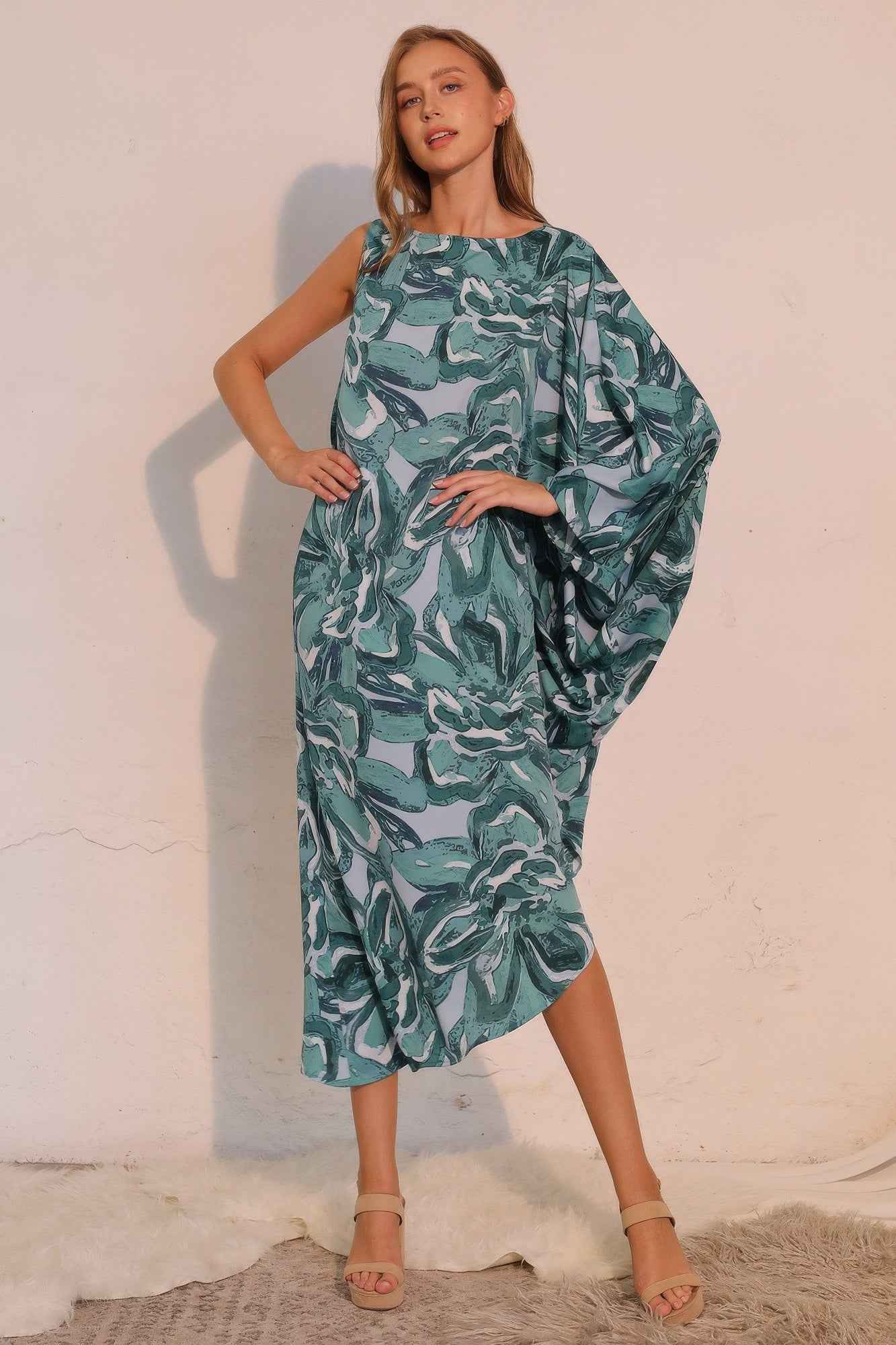 Chasing Petals One Sleeve Dress