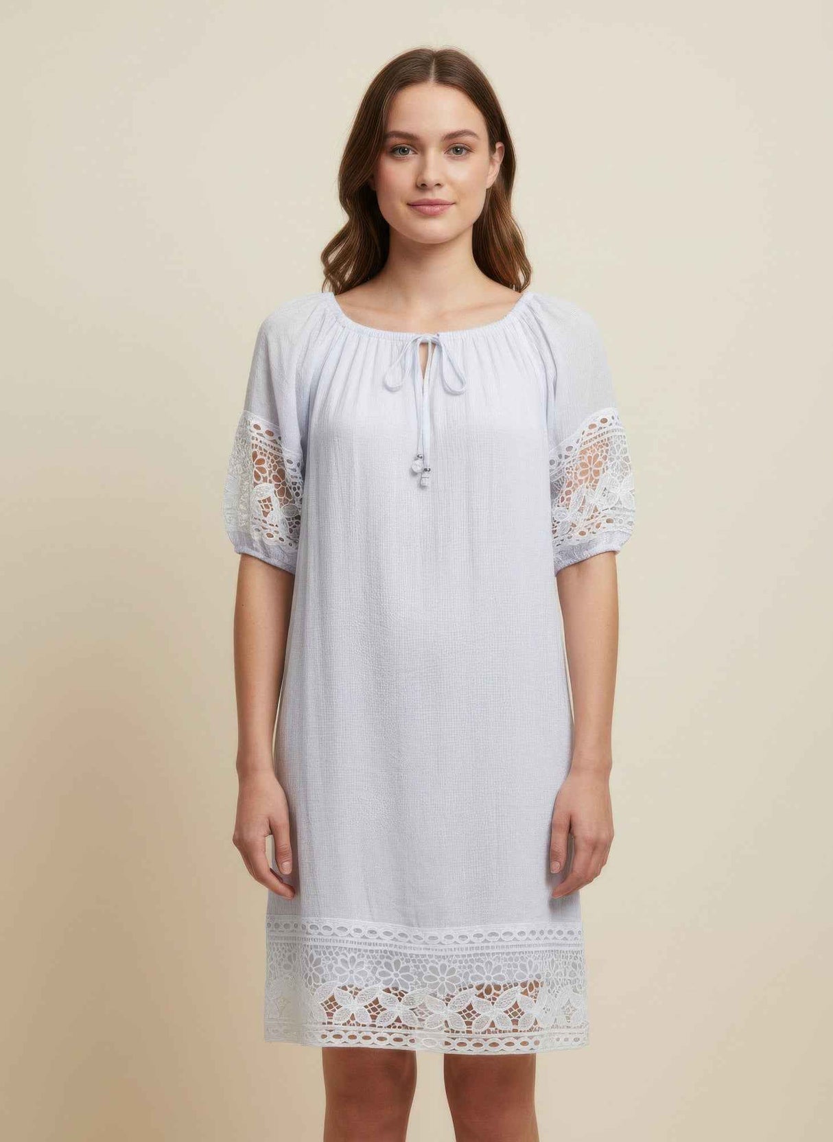 Mlle Gabrielle Solid Short Sleeve Dress