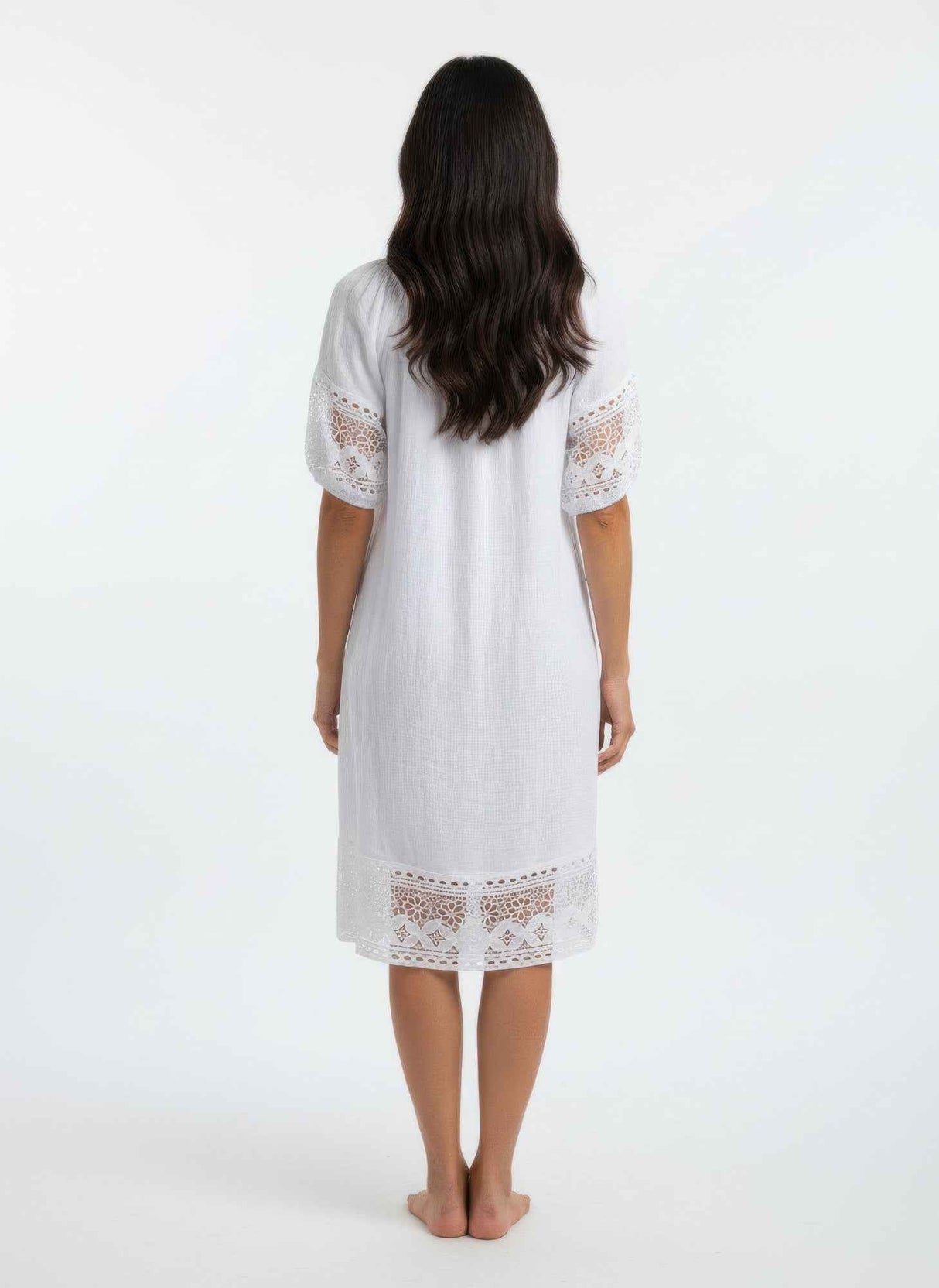 Mlle Gabrielle Solid Short Sleeve Dress