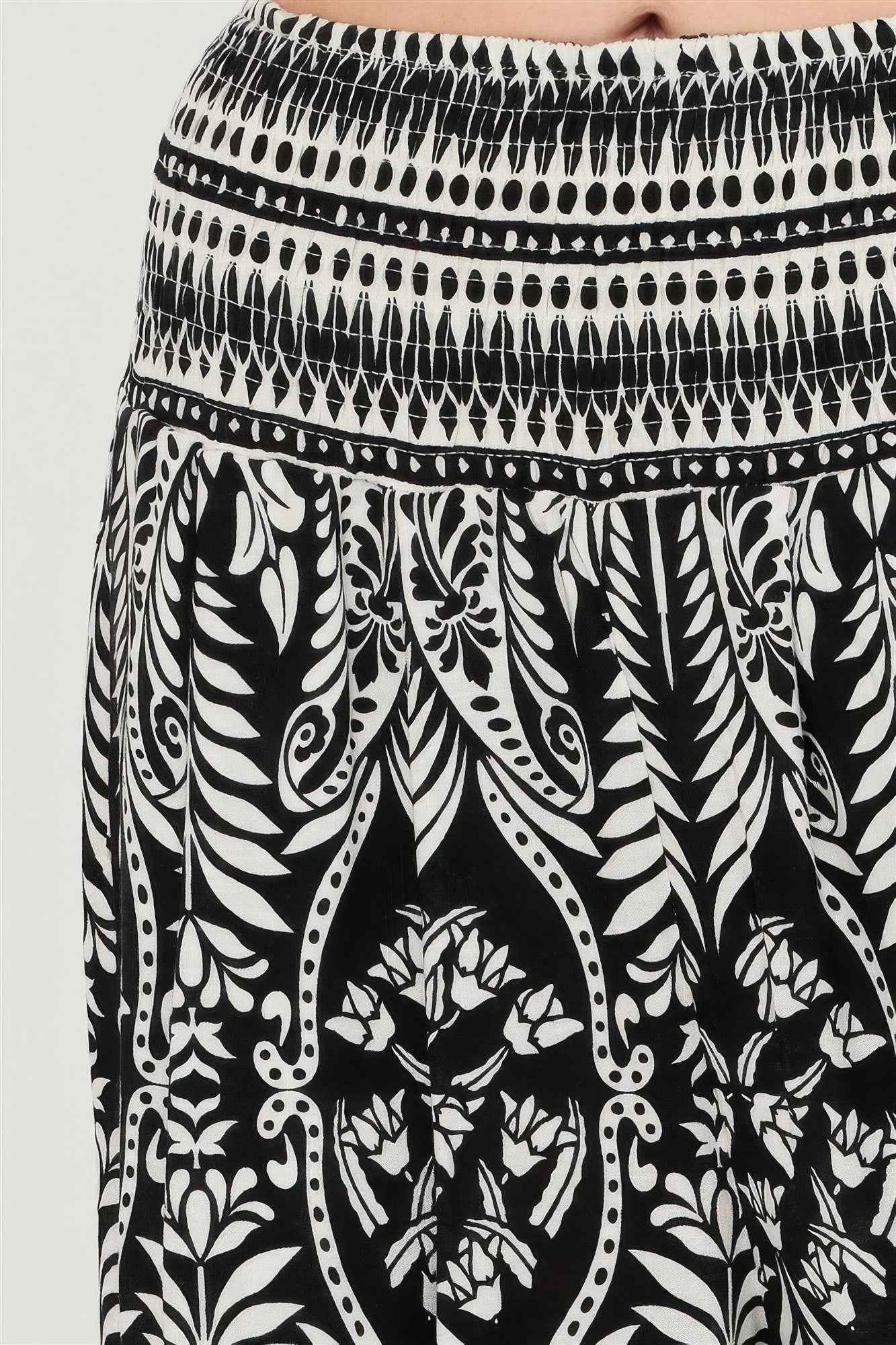 Smocked Waist Floral Pants
