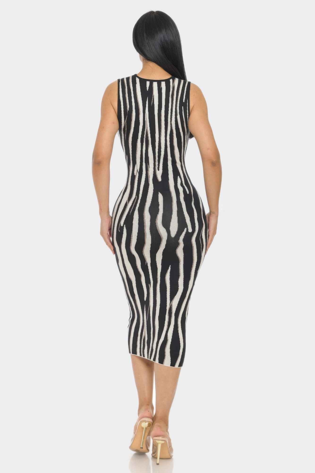 Sweater Midi Print Dress