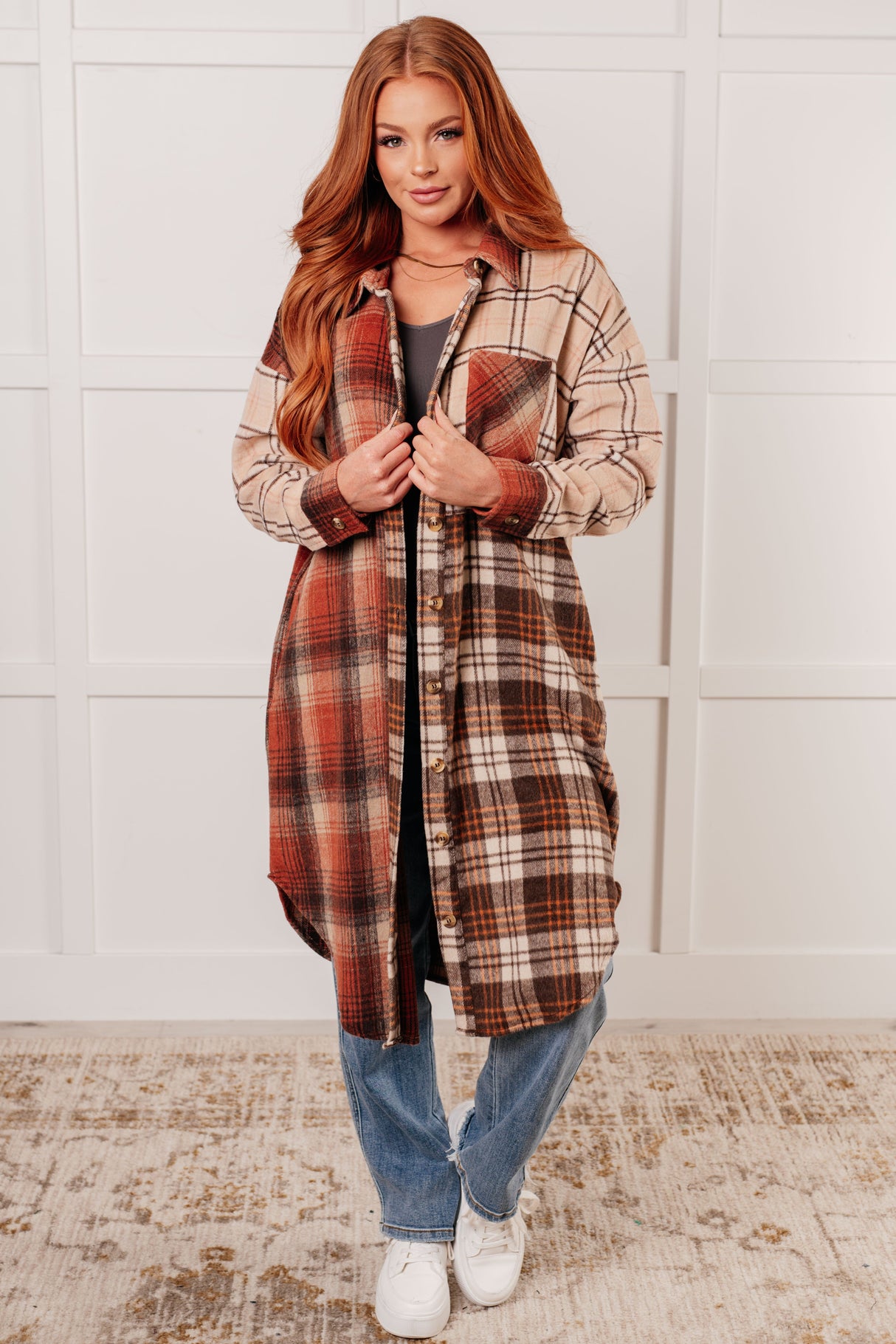 Chaqueta extragrande de franela a cuadros Cabin Fever