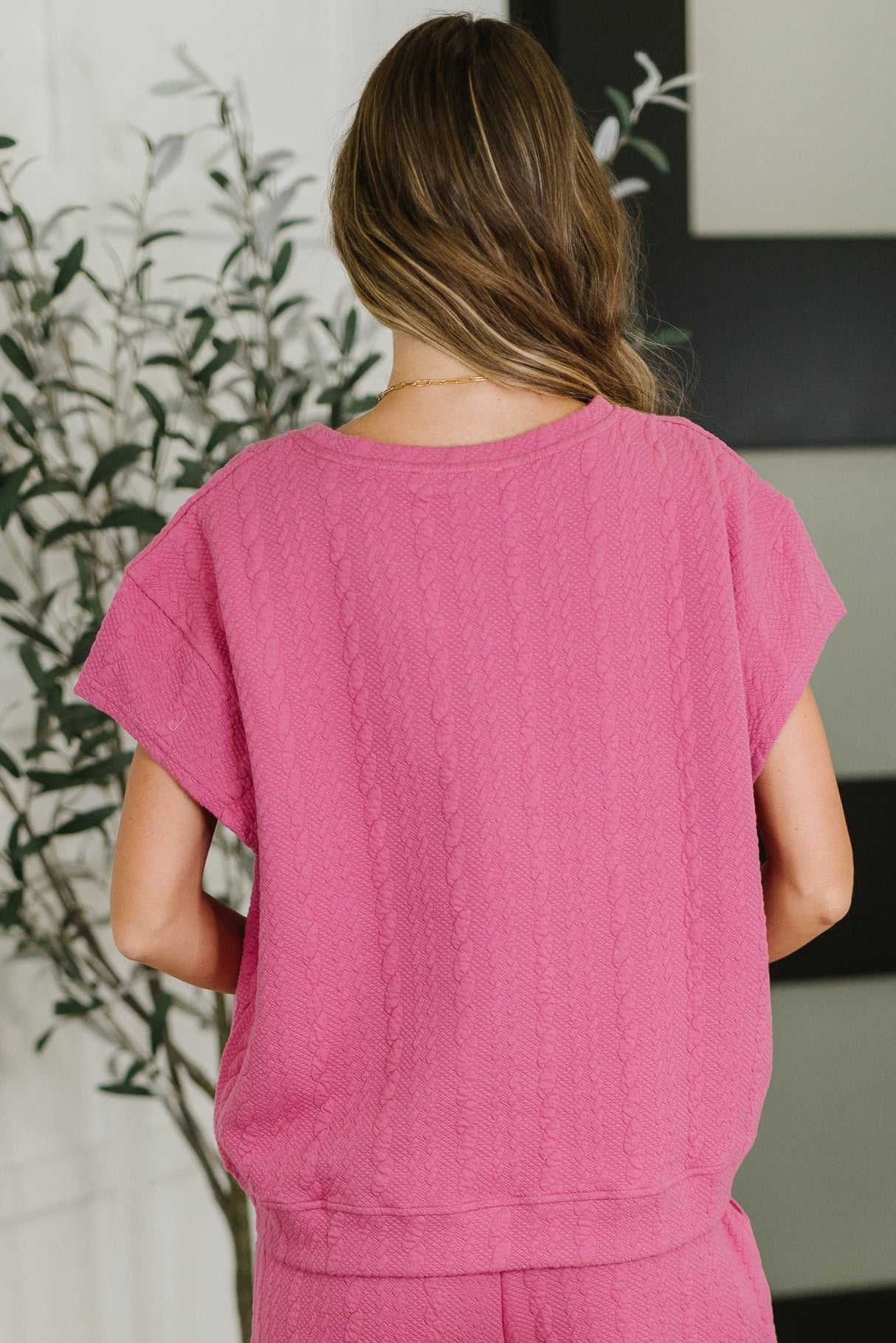 Top con hombros caídos en color magenta Can't Quit You