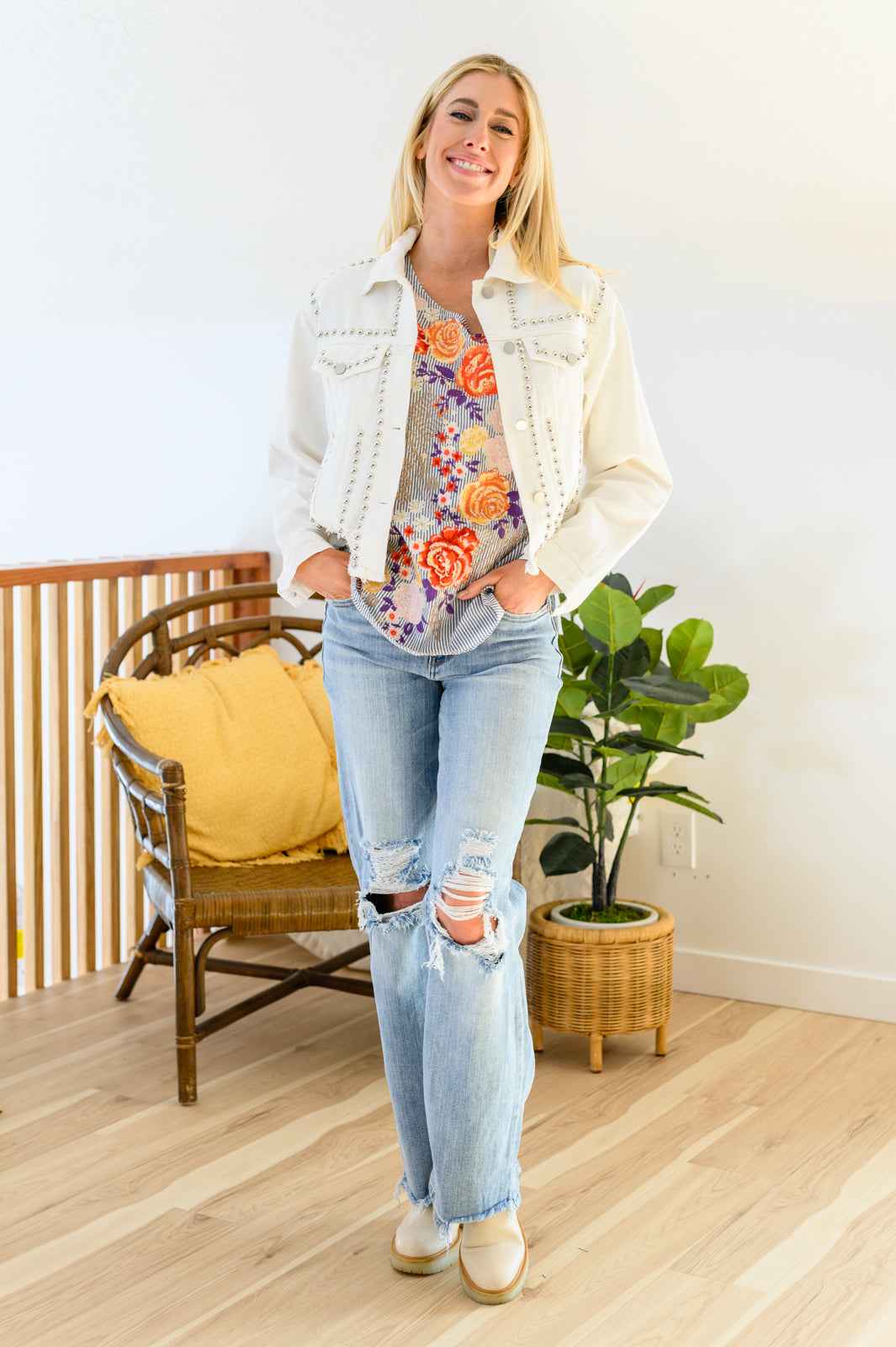 Canopy Of Crushes Striped Floral Top - Liarian Unlimited Boutique