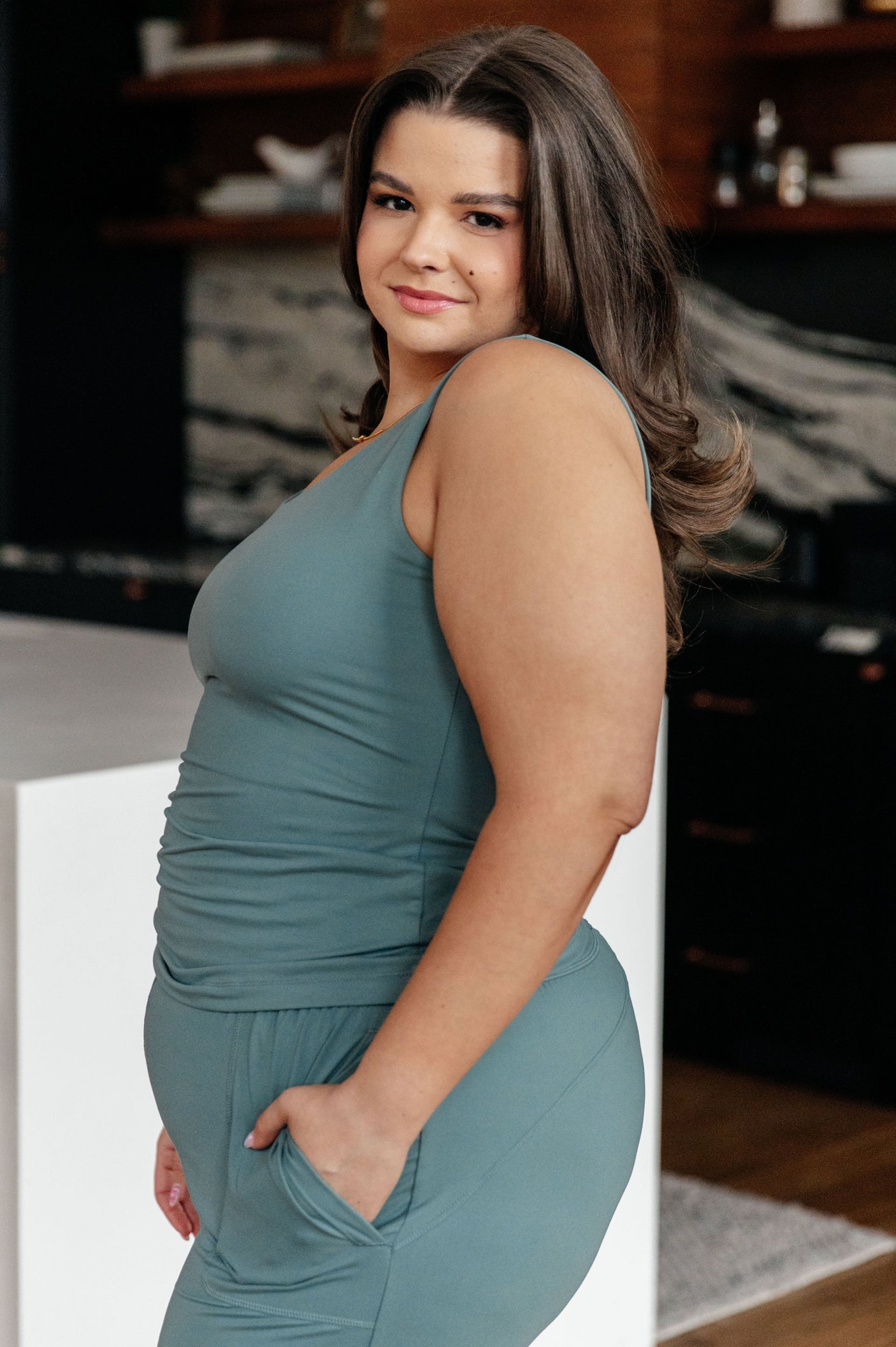 Camiseta informal pero moderna en color verde azulado Tidewater