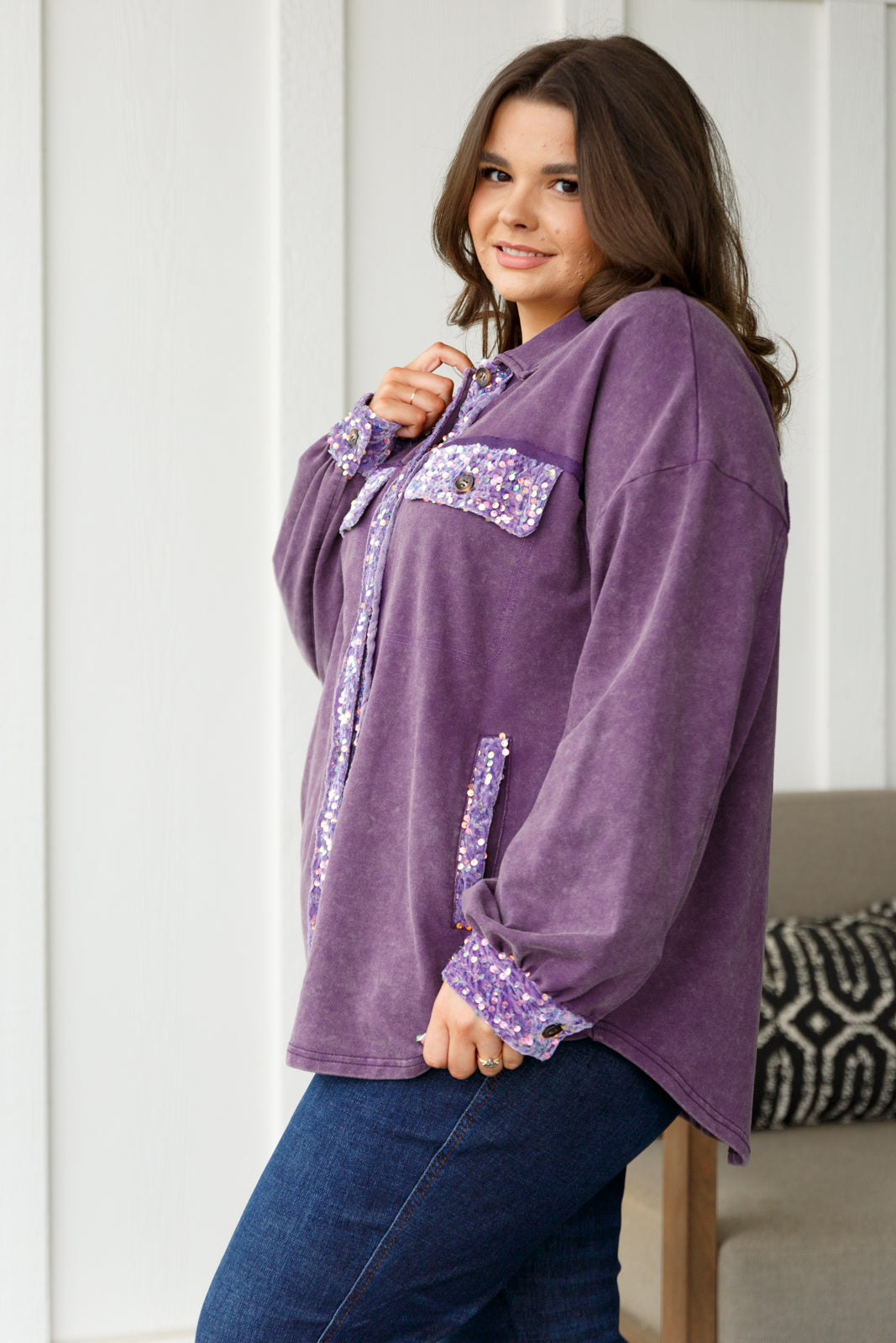 Chaqueta Caos de Lentejuelas en Morado