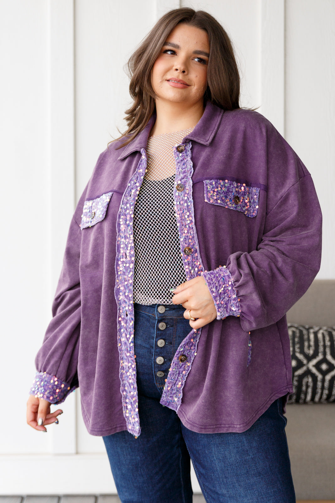 Chaqueta Caos de Lentejuelas en Morado