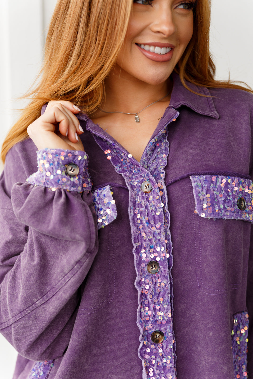 Chaqueta Caos de Lentejuelas en Morado