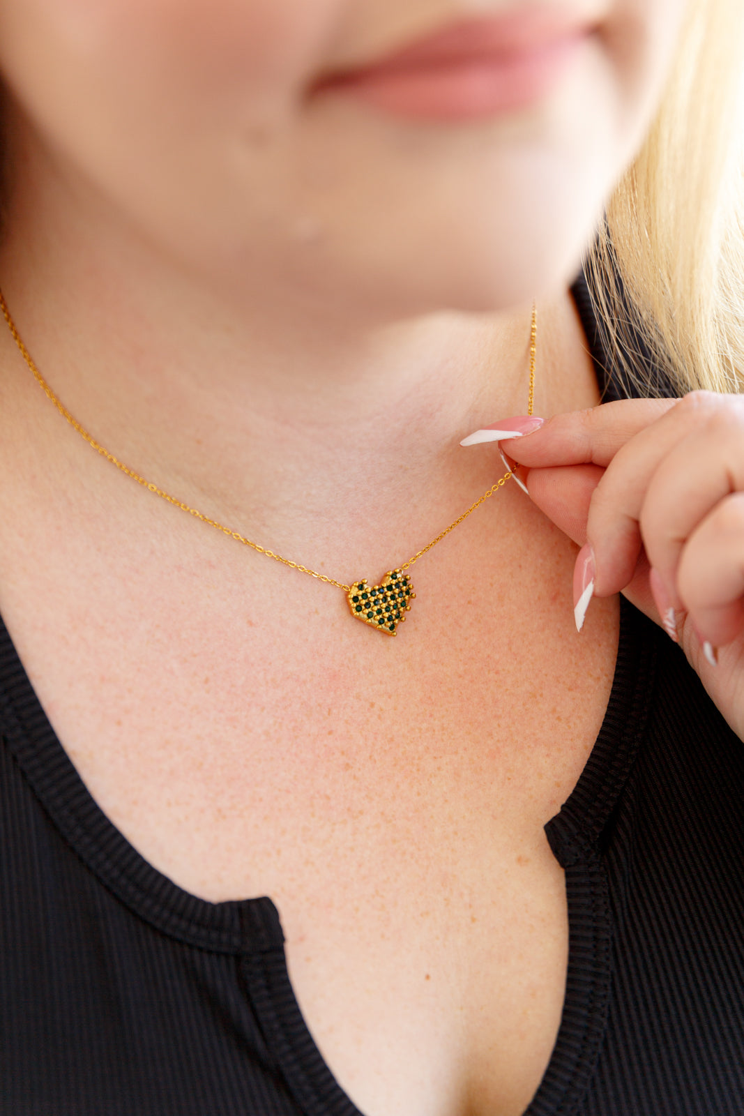Checkered Heart Necklace - Liarian Unlimited Boutique