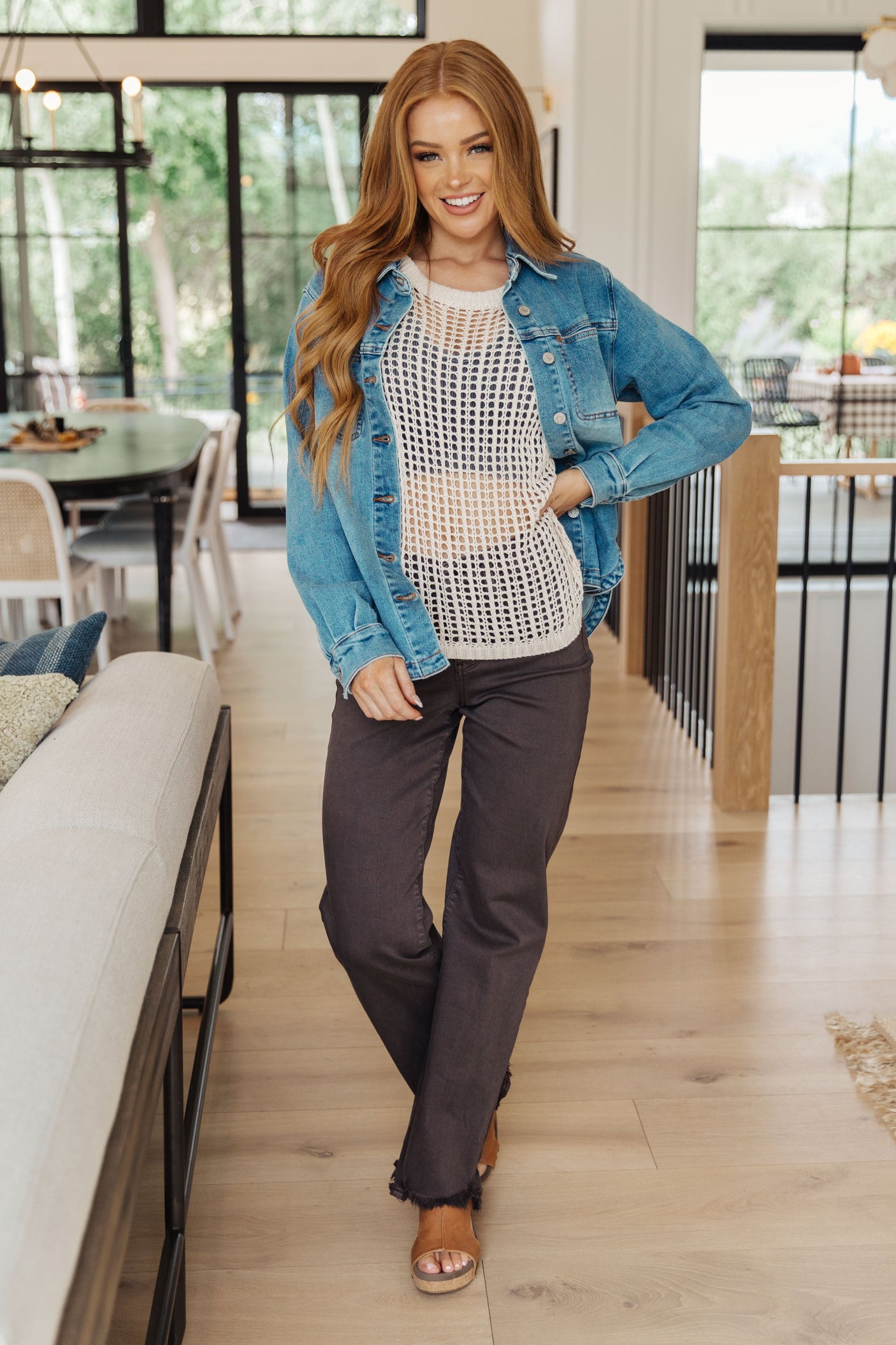 Coastal Dreams Fishnet Top in Cream - Liarian Unlimited Boutique